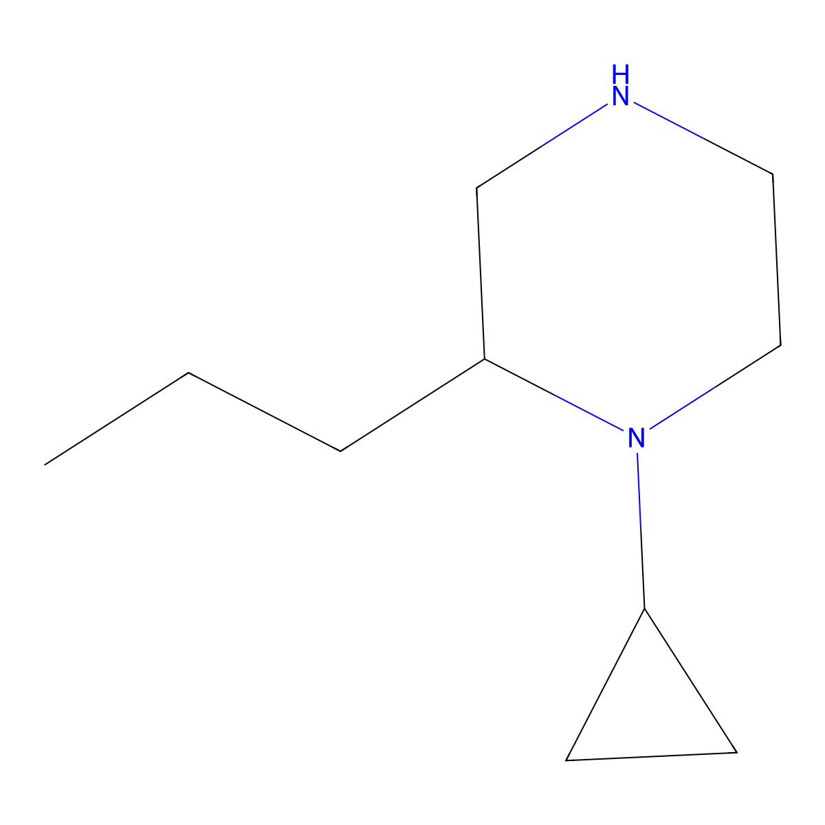 1-Cyclopropyl-2-propylpiperazine molecular structure, CAS 1510233-82-5