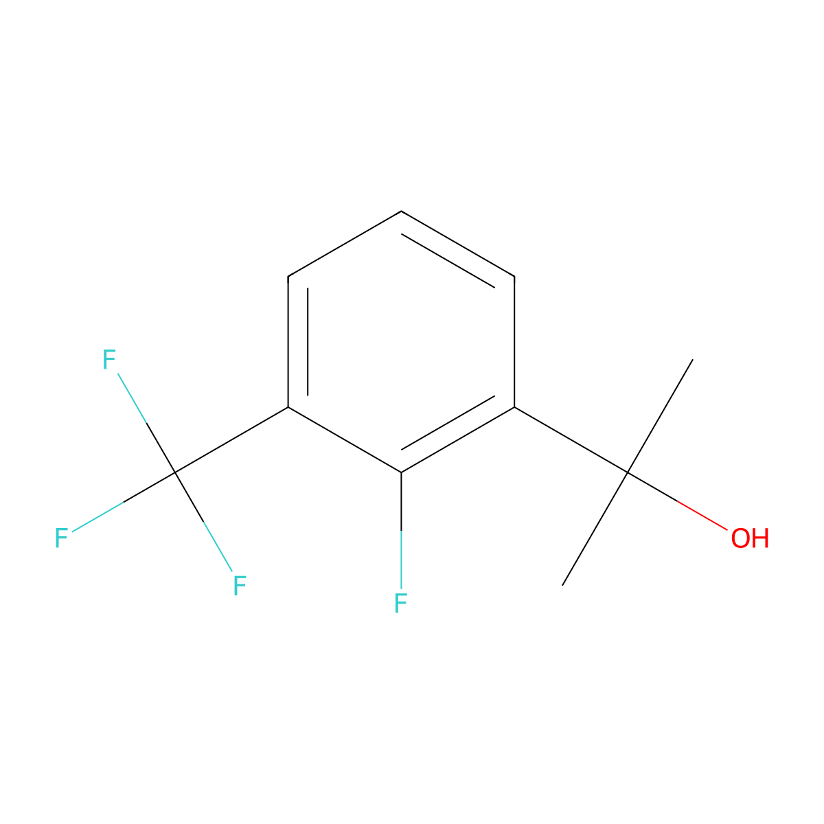 2-(2-Fluoro-3-(trifluoromethyl)phenyl)propan-2-ol molecular structure, CAS 1510239-81-2