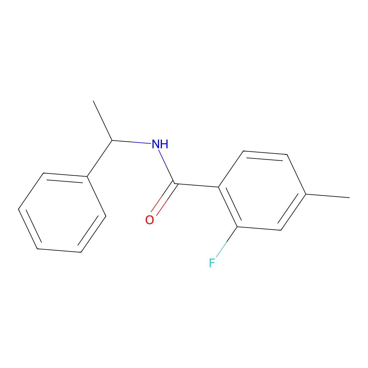 2-Fluoro-4-methyl-N-(1-phenylethyl)benzamide molecular structure, CAS 1510241-90-3