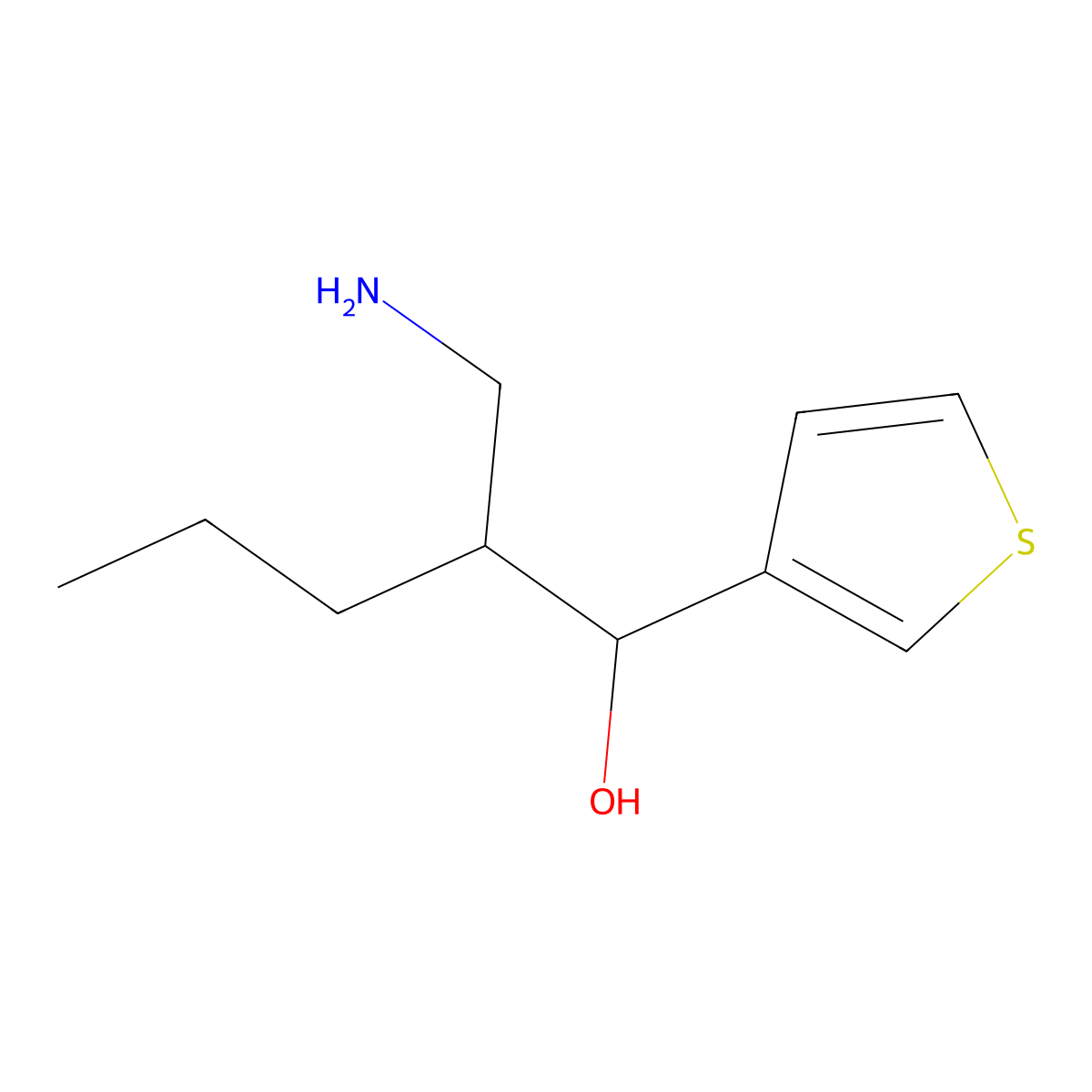2-(Aminomethyl)-1-(thiophen-3-yl)pentan-1-ol molecular structure, CAS 1510245-67-6