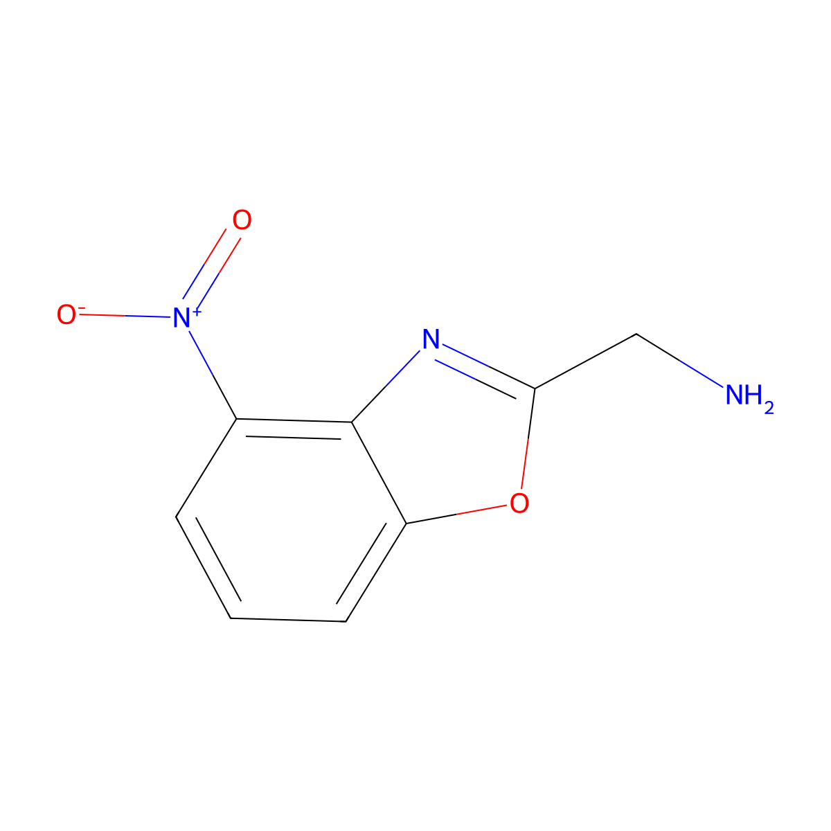 4-Nitrobenzoxazole-2-methanamine molecular structure, CAS 1510253-71-0