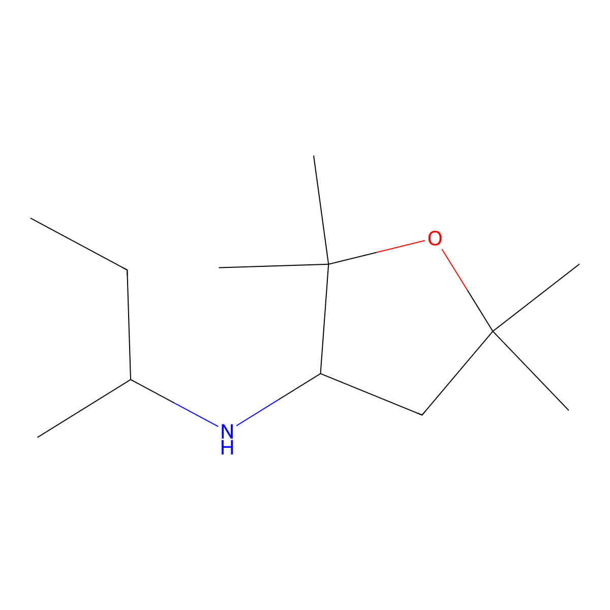 N-(butan-2-yl)-2,2,5,5-tetramethyloxolan-3-amine molecular structure, CAS 1510254-46-2