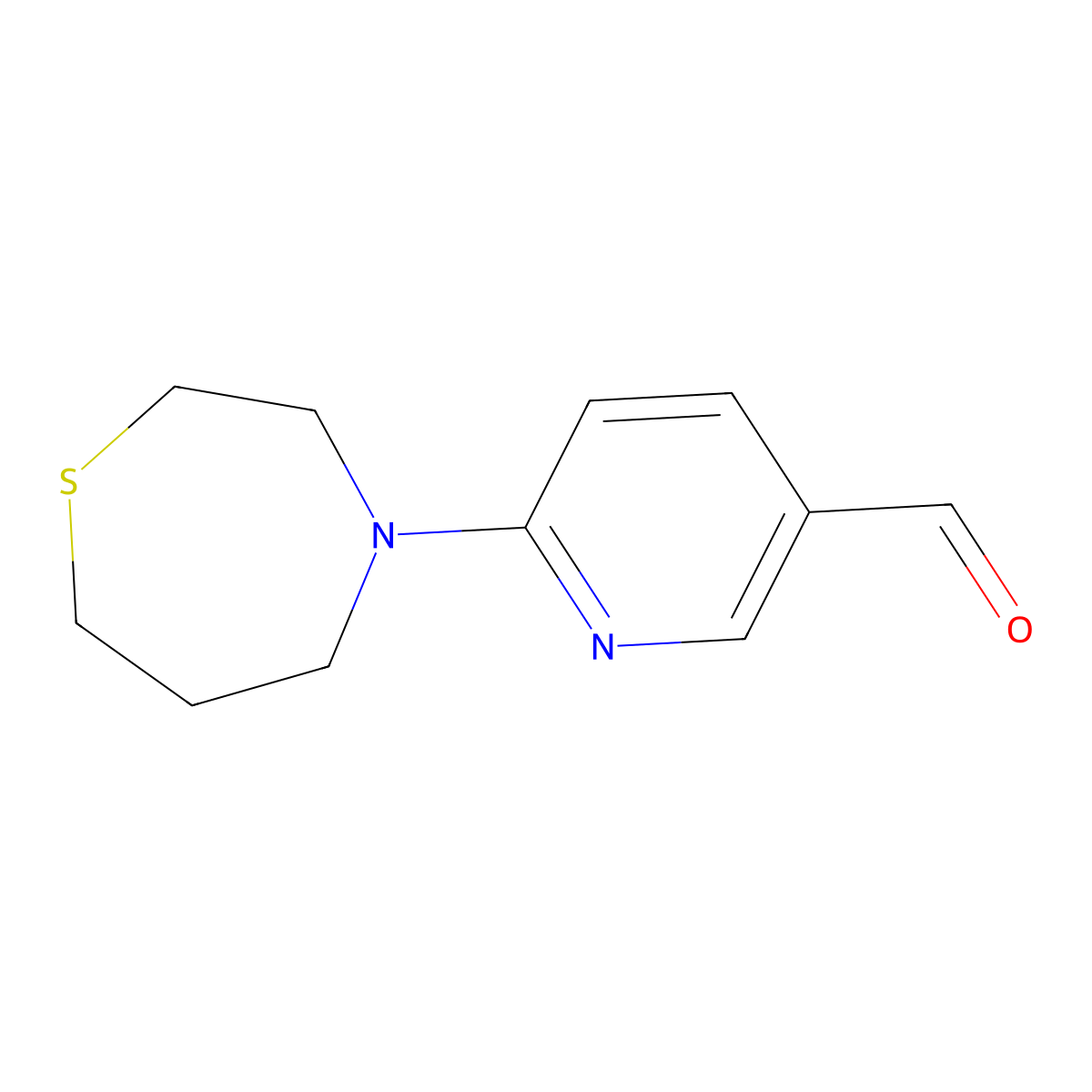 6-(1,4-Thiazepan-4-YL)pyridine-3-carbaldehyde molecular structure, CAS 1510260-20-4