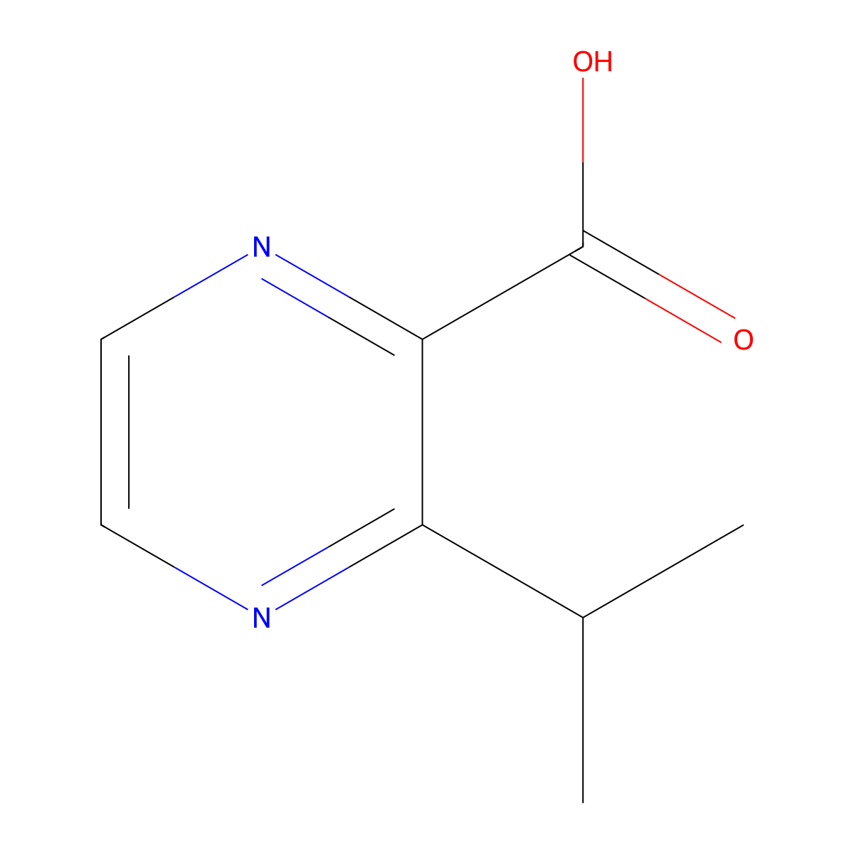 3-(Propan-2-yl)pyrazine-2-carboxylic acid molecular structure, CAS 1510277-11-8
