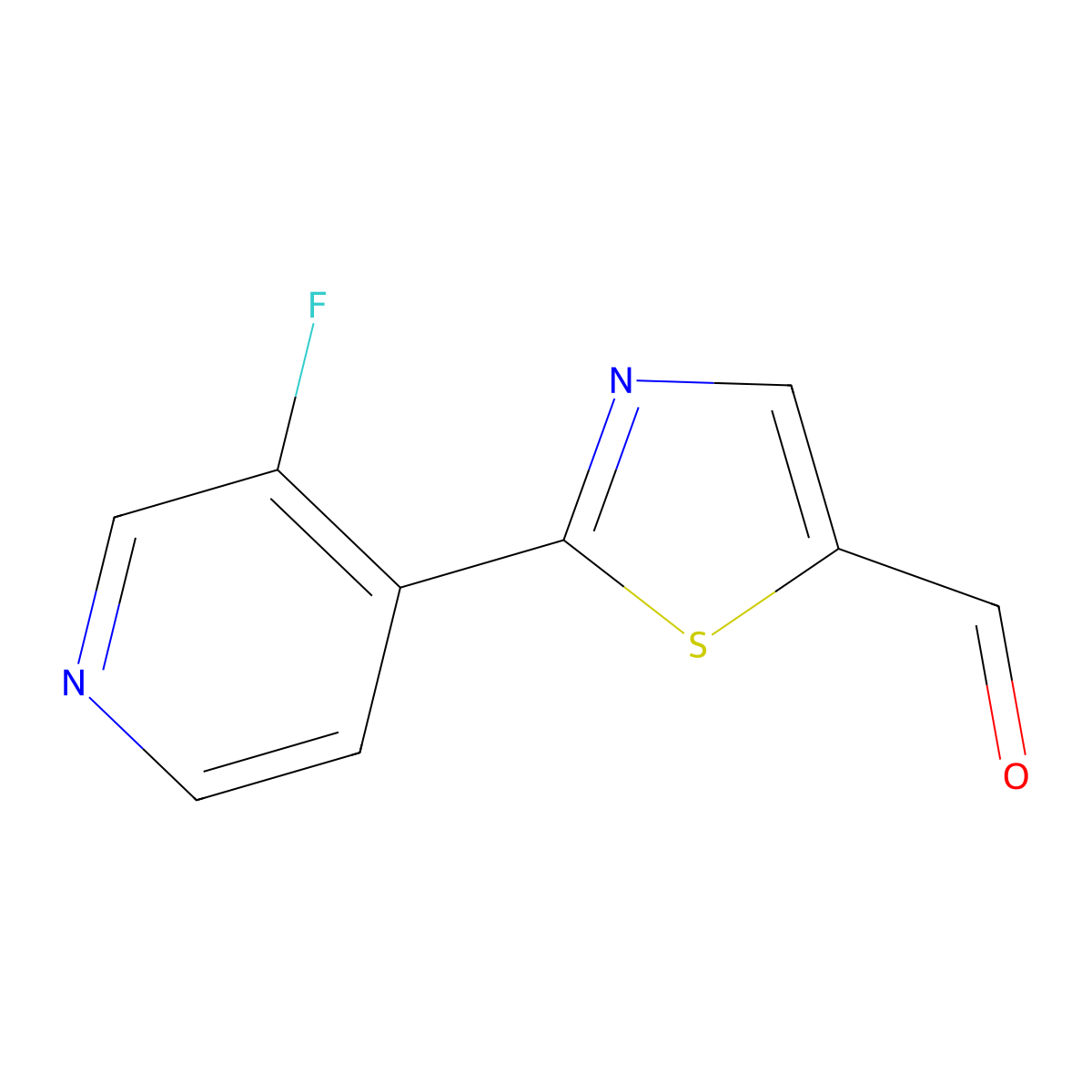 2-(3-Fluoropyridin-4-yl)thiazole-5-carbaldehyde molecular structure, CAS 1510277-91-4