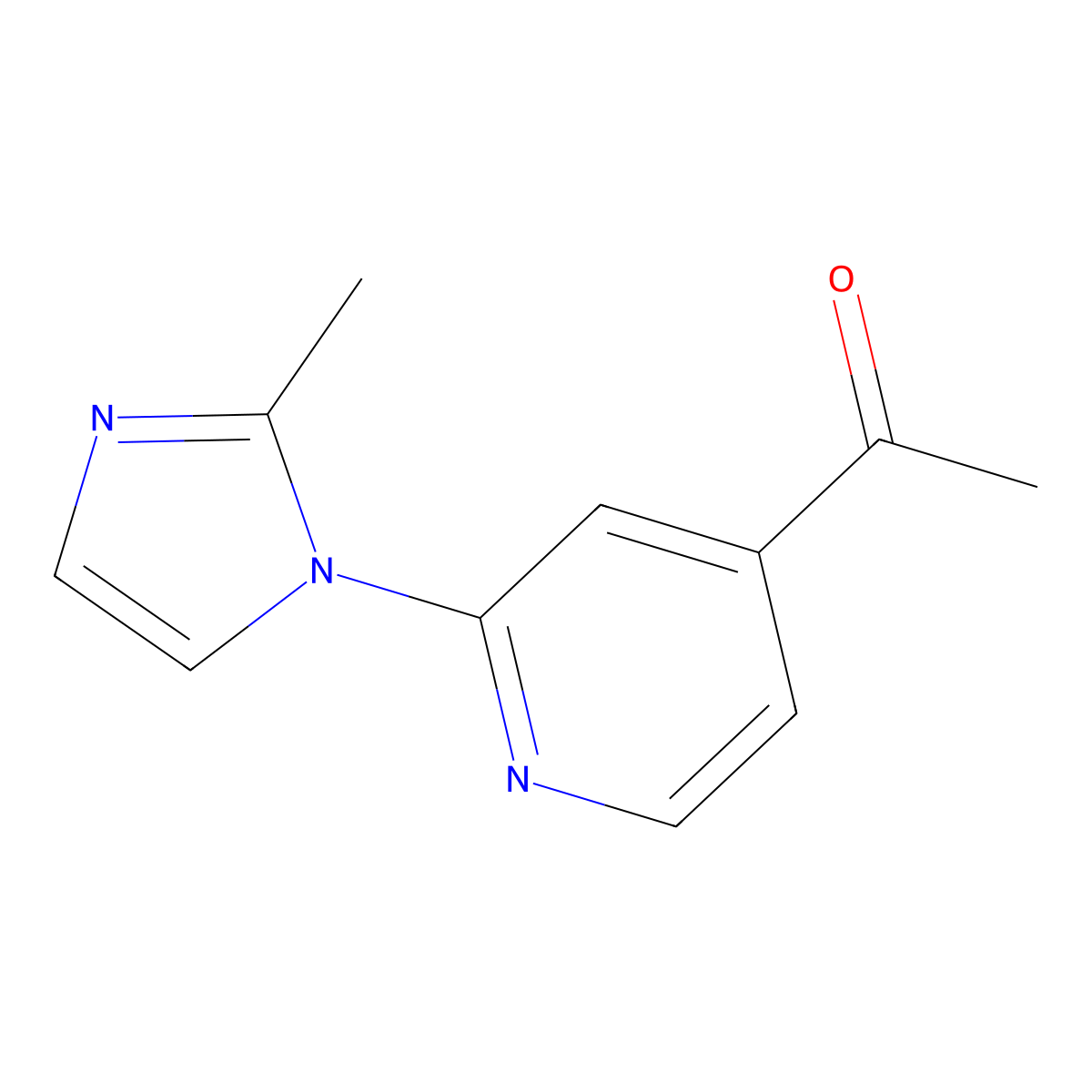 1-[2-(2-Methyl-1H-imidazol-1-YL)pyridin-4-YL]ethan-1-one molecular structure, CAS 1510278-52-0