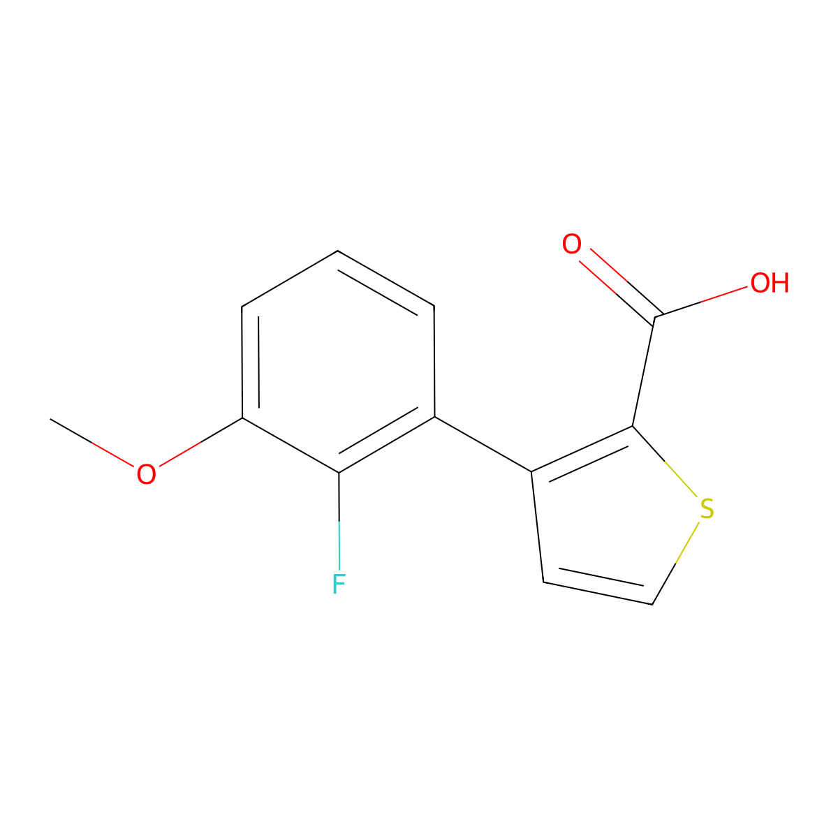 3-(2-Fluoro-3-methoxyphenyl)thiophene-2-carboxylic acid molecular structure, CAS 1510283-64-3