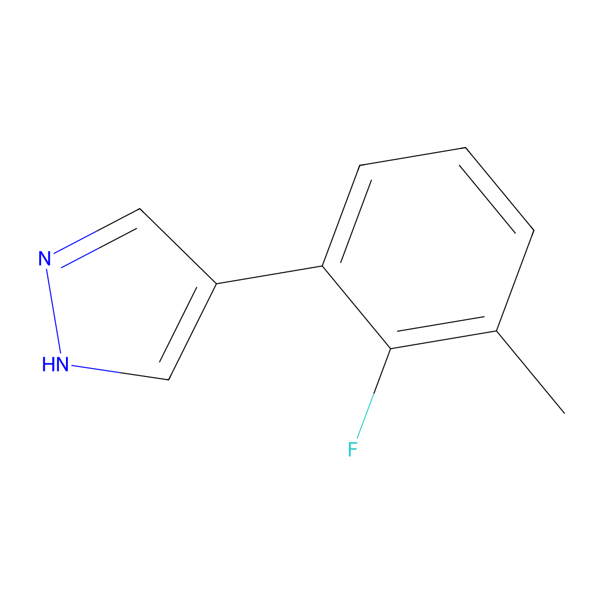 4-(2-fluoro-3-methylphenyl)-1H-pyrazole molecular structure, CAS 1510286-34-6