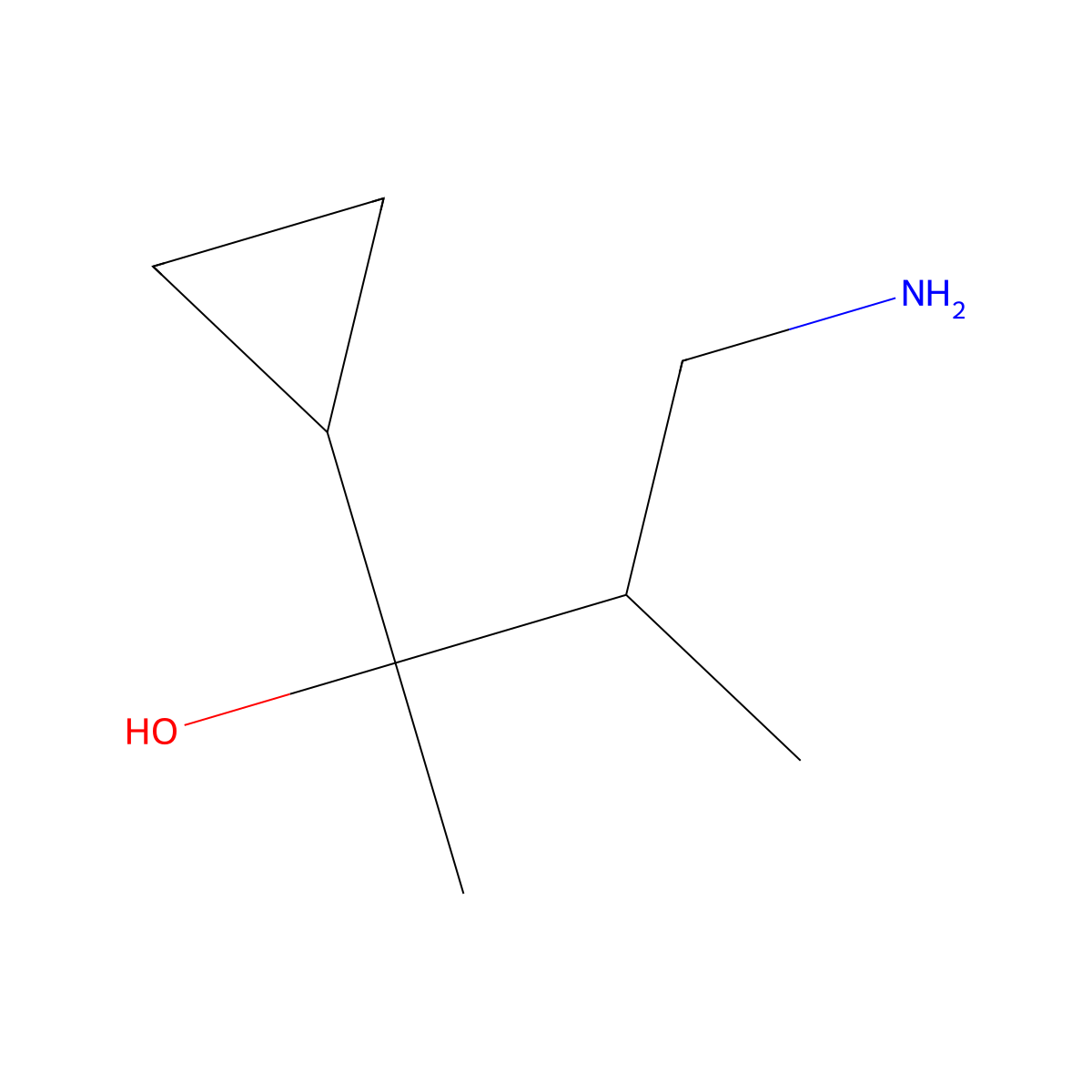 4-Amino-2-cyclopropyl-3-methylbutan-2-ol molecular structure, CAS 1510297-68-3