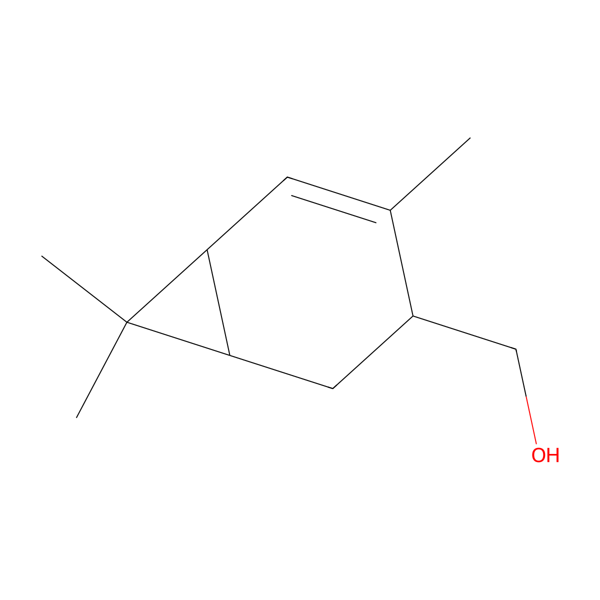 Bicyclo[4.1.0]hept-4-ene-3-methanol, 4,7,7-trimethyl- molecular structure, CAS 15103-32-9