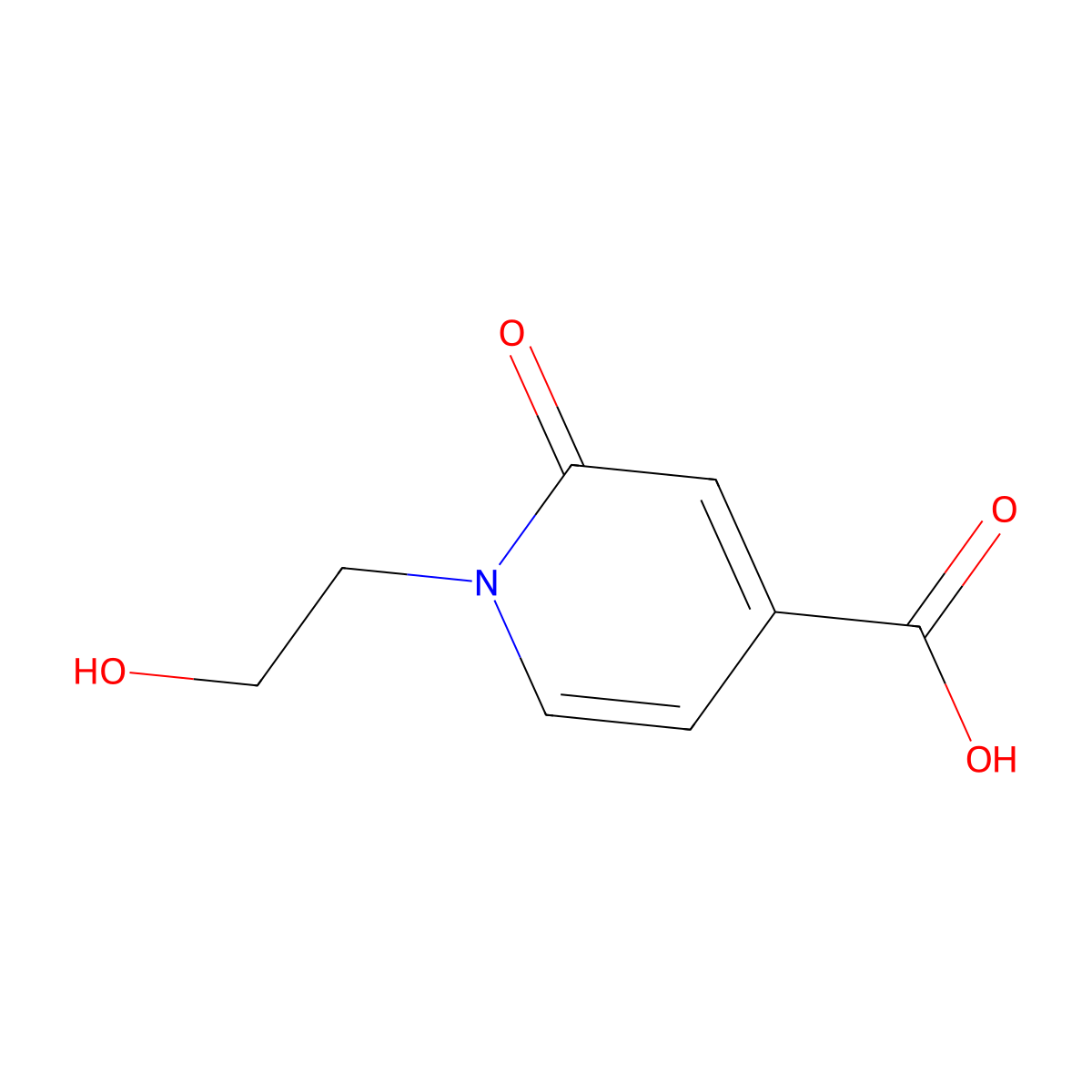 1-(2-Hydroxyethyl)-2-oxo-1,2-dihydropyridine-4-carboxylic acid molecular structure, CAS 1510309-88-2
