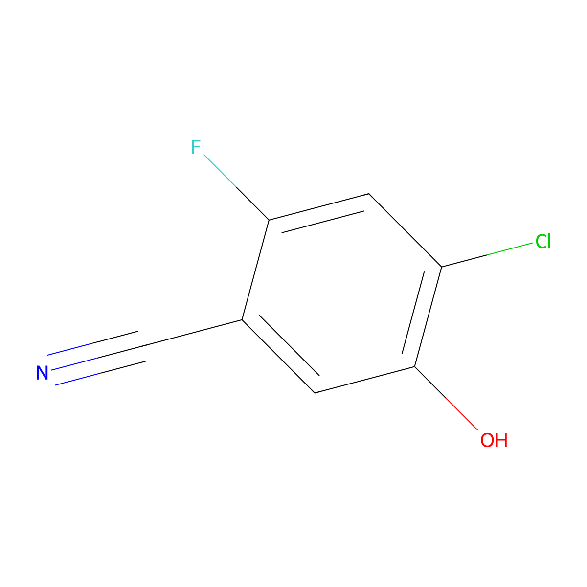4-Chloro-2-fluoro-5-hydroxybenzonitrile molecular structure, CAS 1510313-87-7