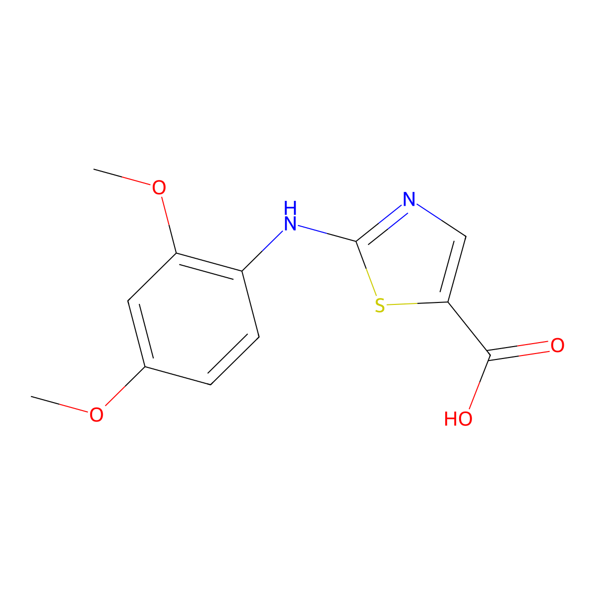 2-[(2,4-Dimethoxyphenyl)amino]-1,3-thiazole-5-carboxylic acid molecular structure, CAS 1510315-93-1