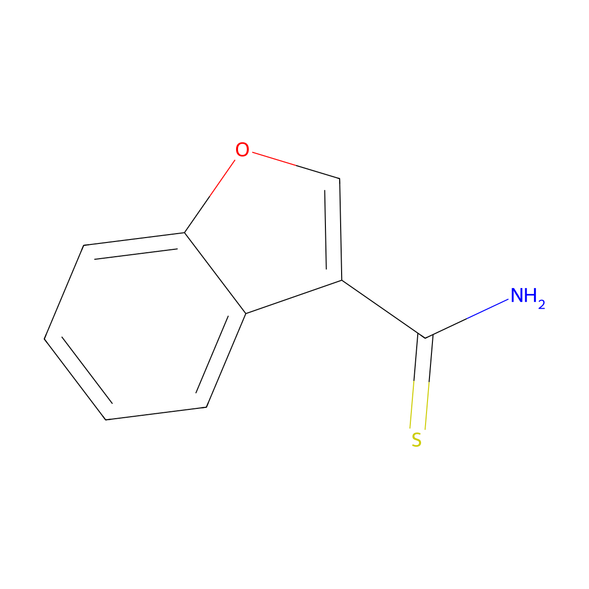 1-Benzofuran-3-carbothioamide molecular structure, CAS 1510322-67-4