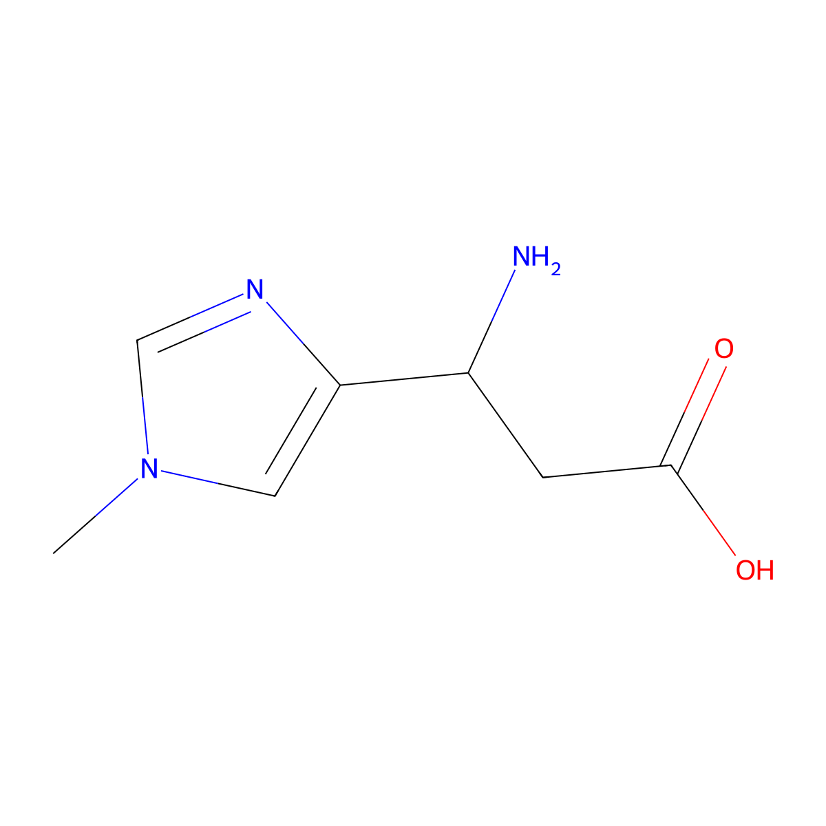 3-Amino-3-(1-methyl-1H-imidazol-4-yl)propanoic acid molecular structure, CAS 1510324-80-7