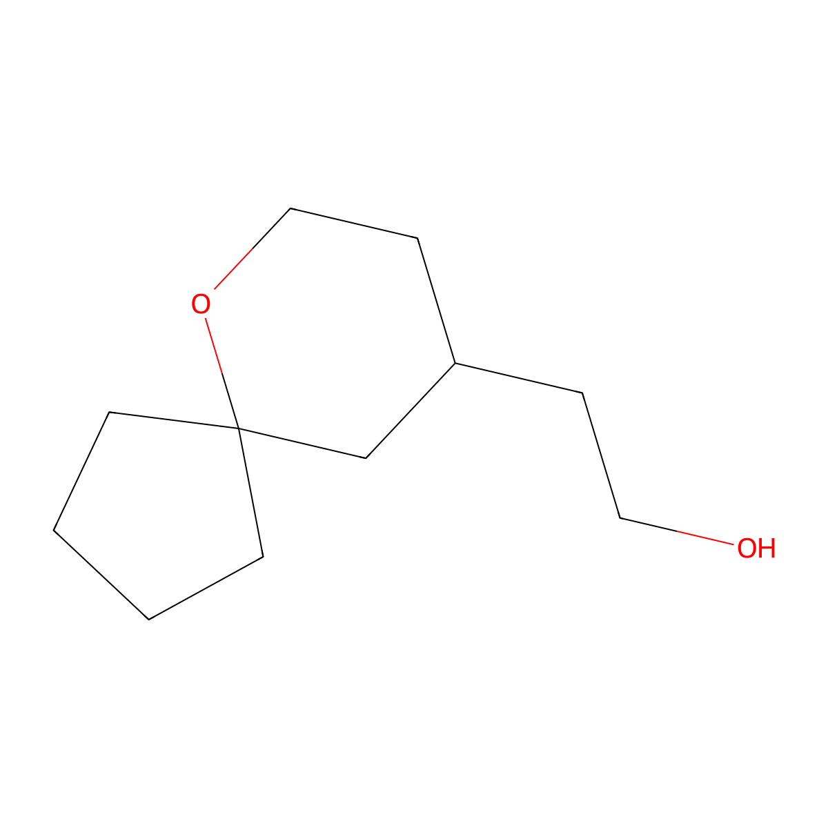 2-{6-Oxaspiro[4.5]decan-9-yl}ethan-1-ol molecular structure, CAS 1510330-17-2