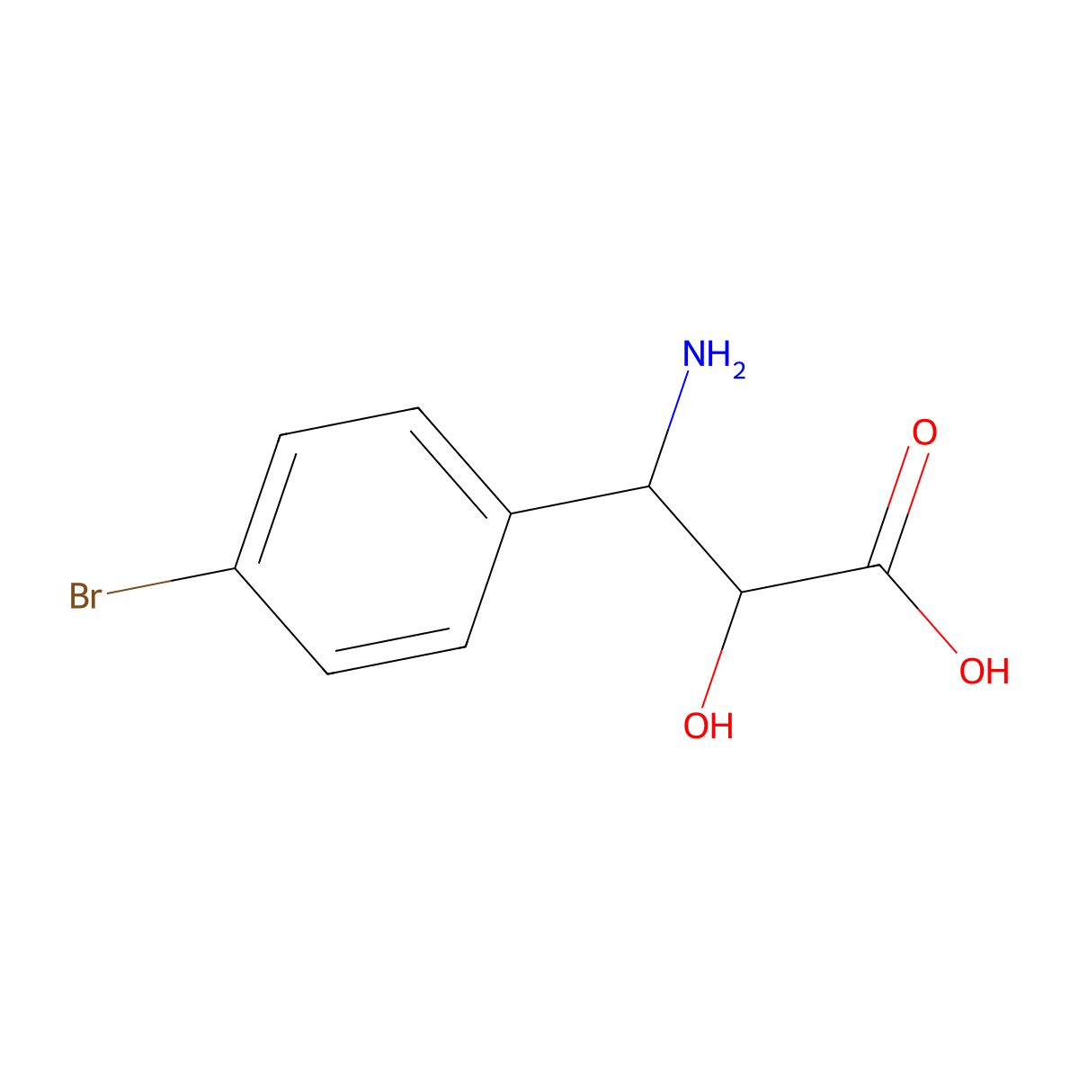 3-Amino-3-(4-bromophenyl)-2-hydroxypropanoic acid molecular structure, CAS 1510333-12-6