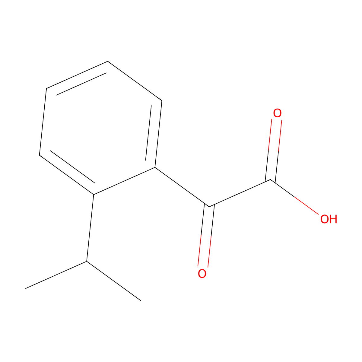2-Oxo-2-[2-(propan-2-yl)phenyl]acetic acid molecular structure, CAS 1510351-65-1