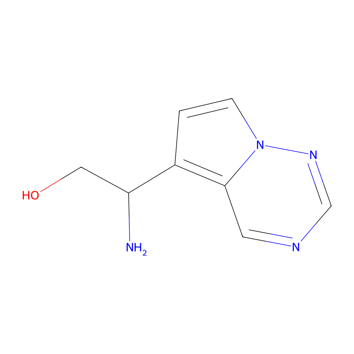 2-Amino-2-pyrrolo[2,1-f][1,2,4]triazin-5-ylethanol molecular structure, CAS 1510360-07-2