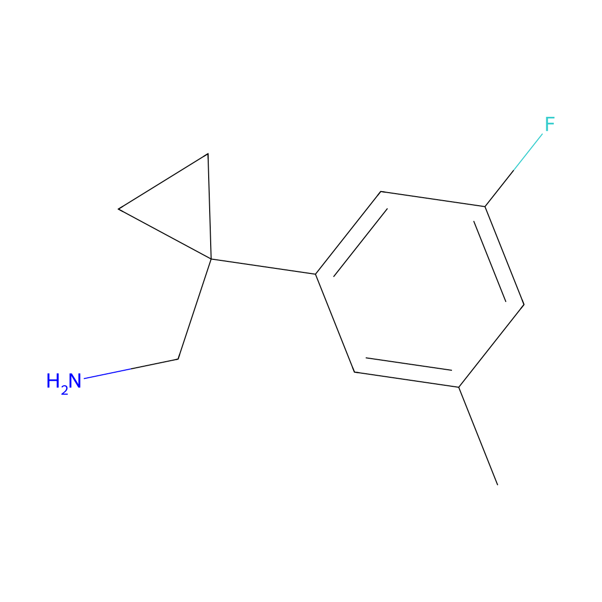 1-(3-Fluoro-5-methylphenyl)cyclopropanemethanamine molecular structure, CAS 1510363-48-0