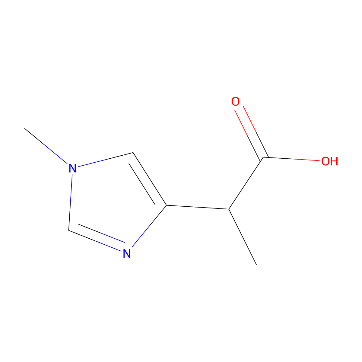 2-(1-Methyl-1H-imidazol-4-yl)propanoic acid molecular structure, CAS 1510363-82-2