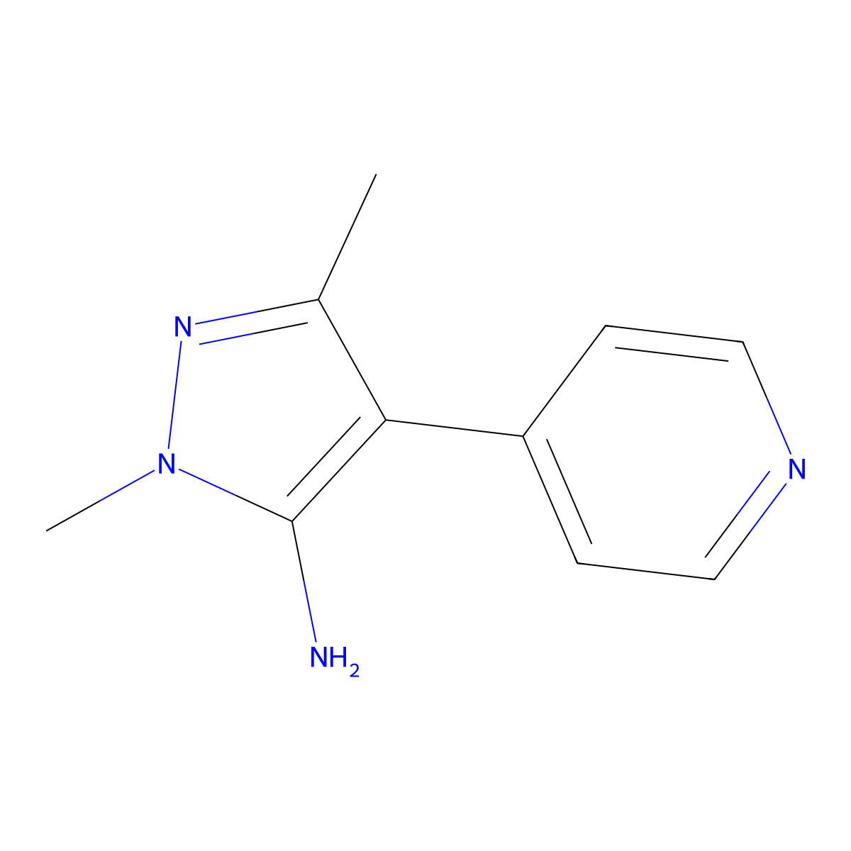 1,3-Dimethyl-4-(pyridin-4-YL)-1H-pyrazol-5-amine molecular structure, CAS 1510367-32-4