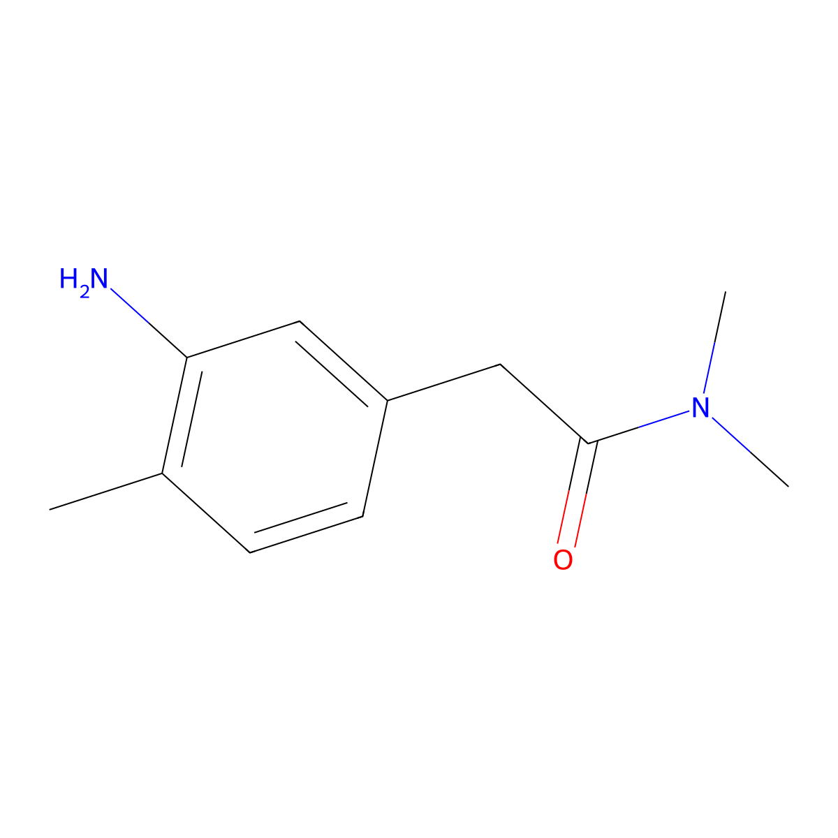 2-(3-amino-4-methylphenyl)-N,N-dimethylacetamide molecular structure, CAS 1510368-13-4