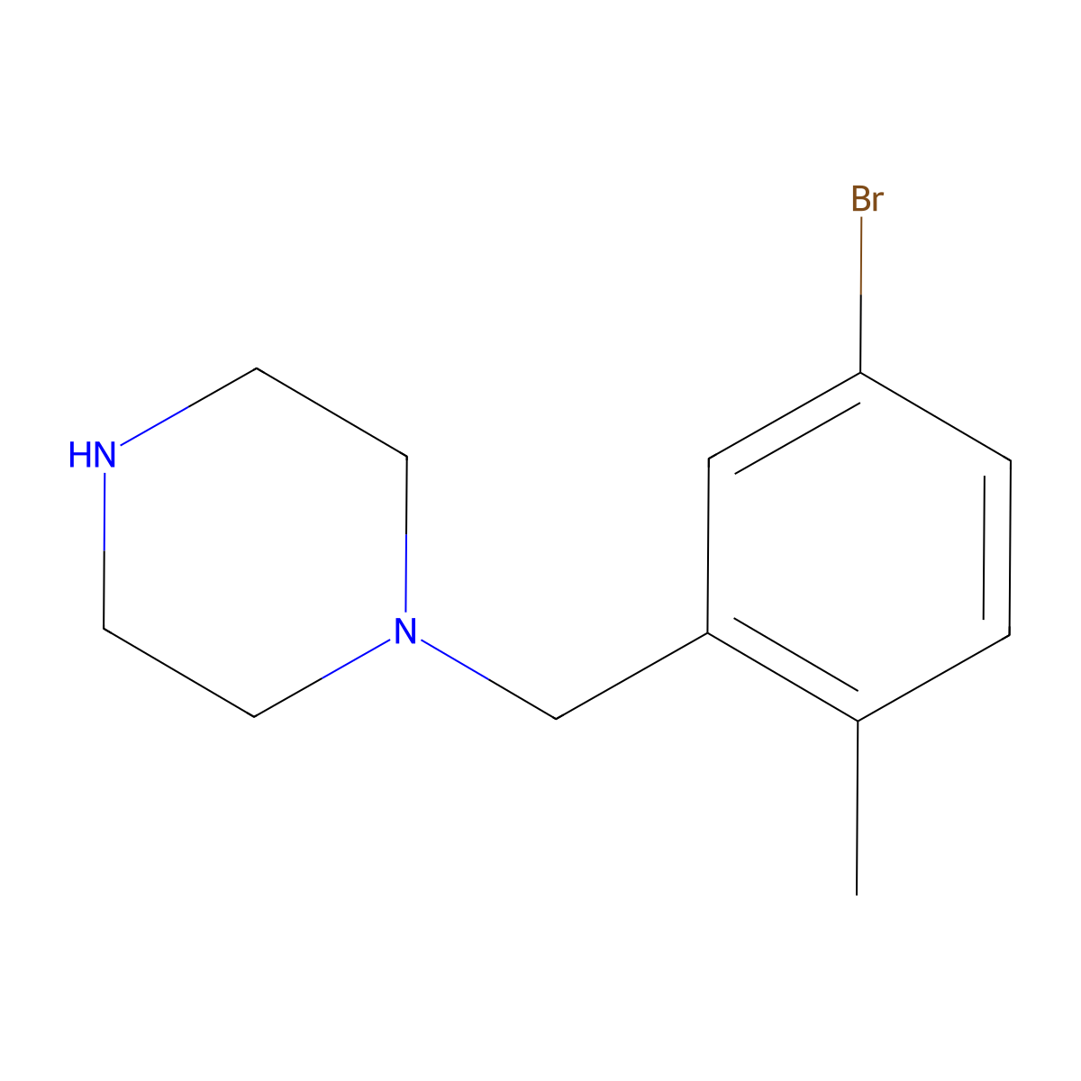 1-(5-Bromo-2-methylbenzyl)piperazine molecular structure, CAS 1510373-50-8