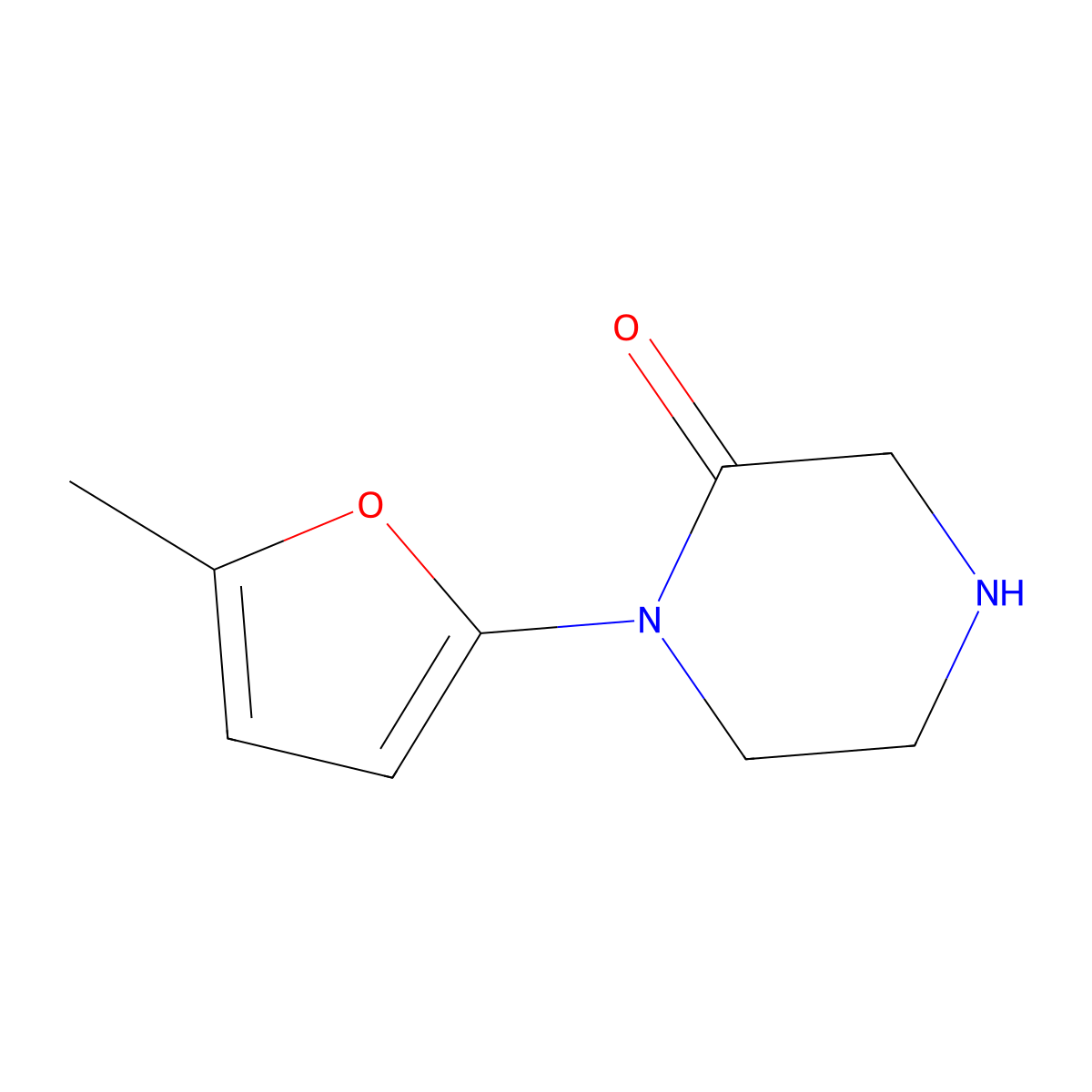1-(5-Methylfuran-2-yl)piperazin-2-one molecular structure, CAS 1510374-30-7