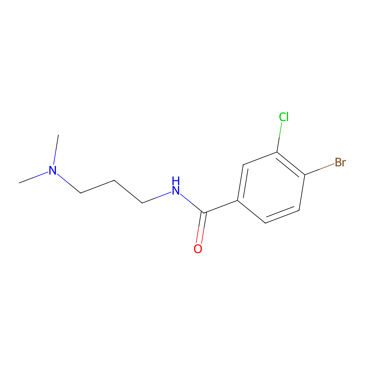 4-Bromo-3-chloro-N-[3-(dimethylamino)propyl]benzamide molecular structure, CAS 1510374-77-2