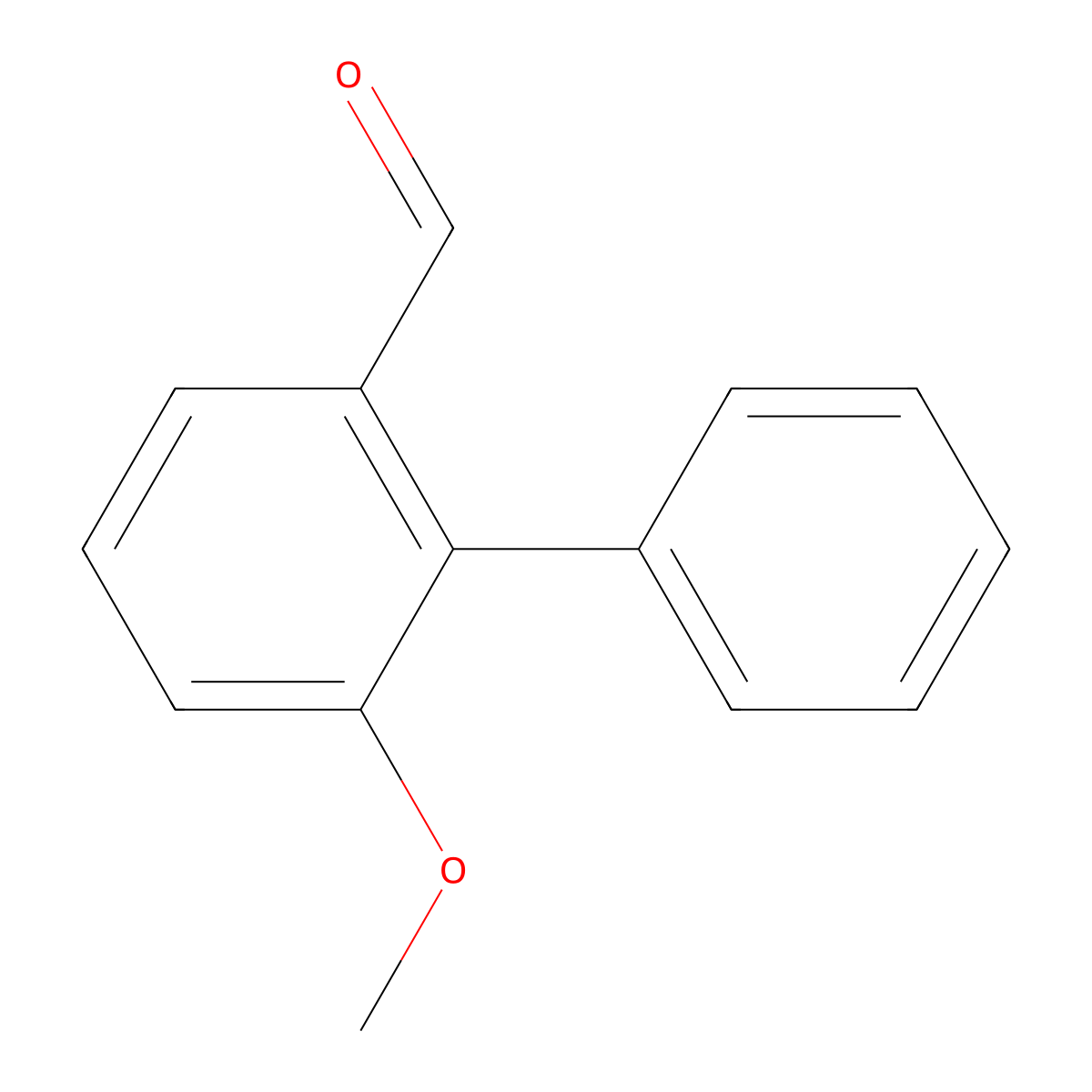 [1,1'-Biphenyl]-2-carboxaldehyde, 6-methoxy- molecular structure, CAS 151038-65-2