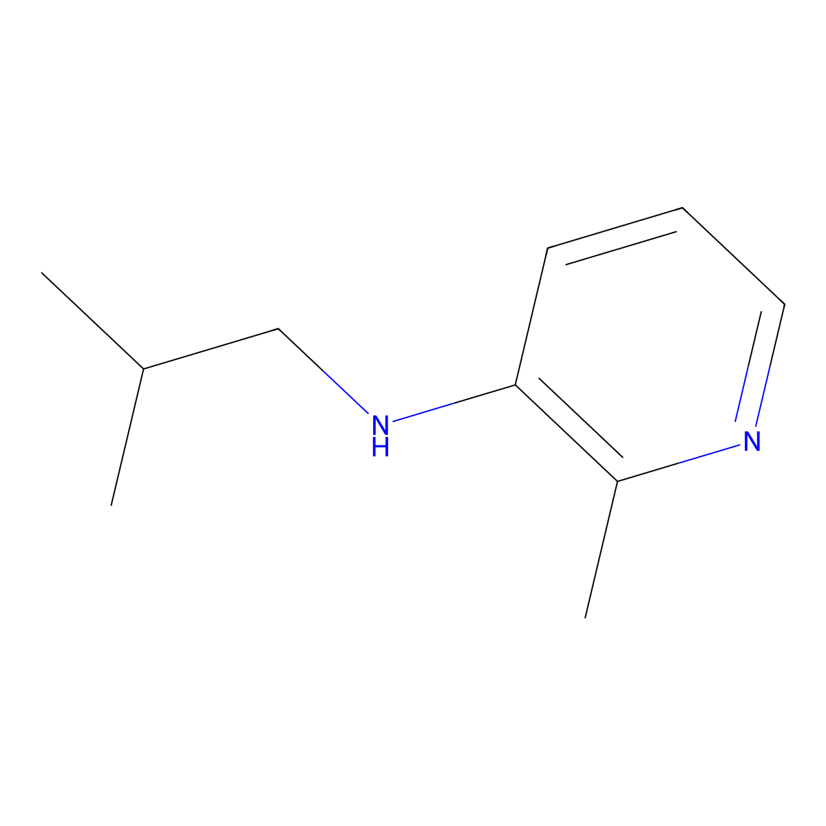 2-methyl-N-(2-methylpropyl)pyridin-3-amine molecular structure, CAS 1510381-72-2