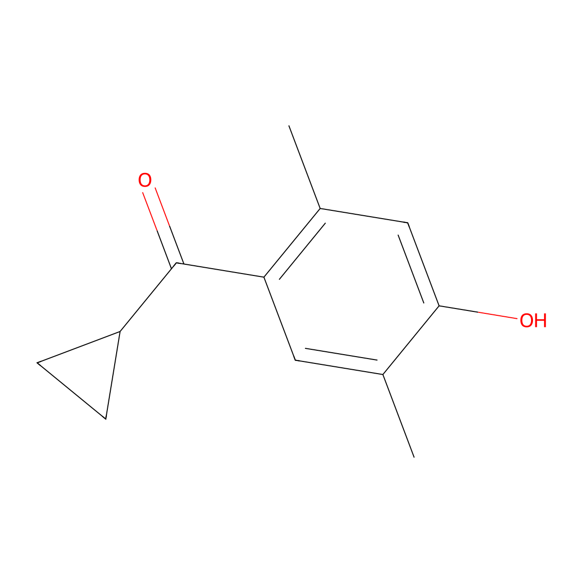 4-Cyclopropanecarbonyl-2,5-dimethylphenol molecular structure, CAS 1510391-09-9