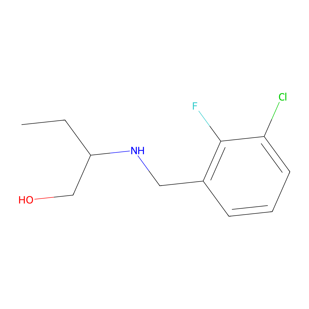 2-{[(3-Chloro-2-fluorophenyl)methyl]amino}butan-1-ol molecular structure, CAS 1510392-29-6