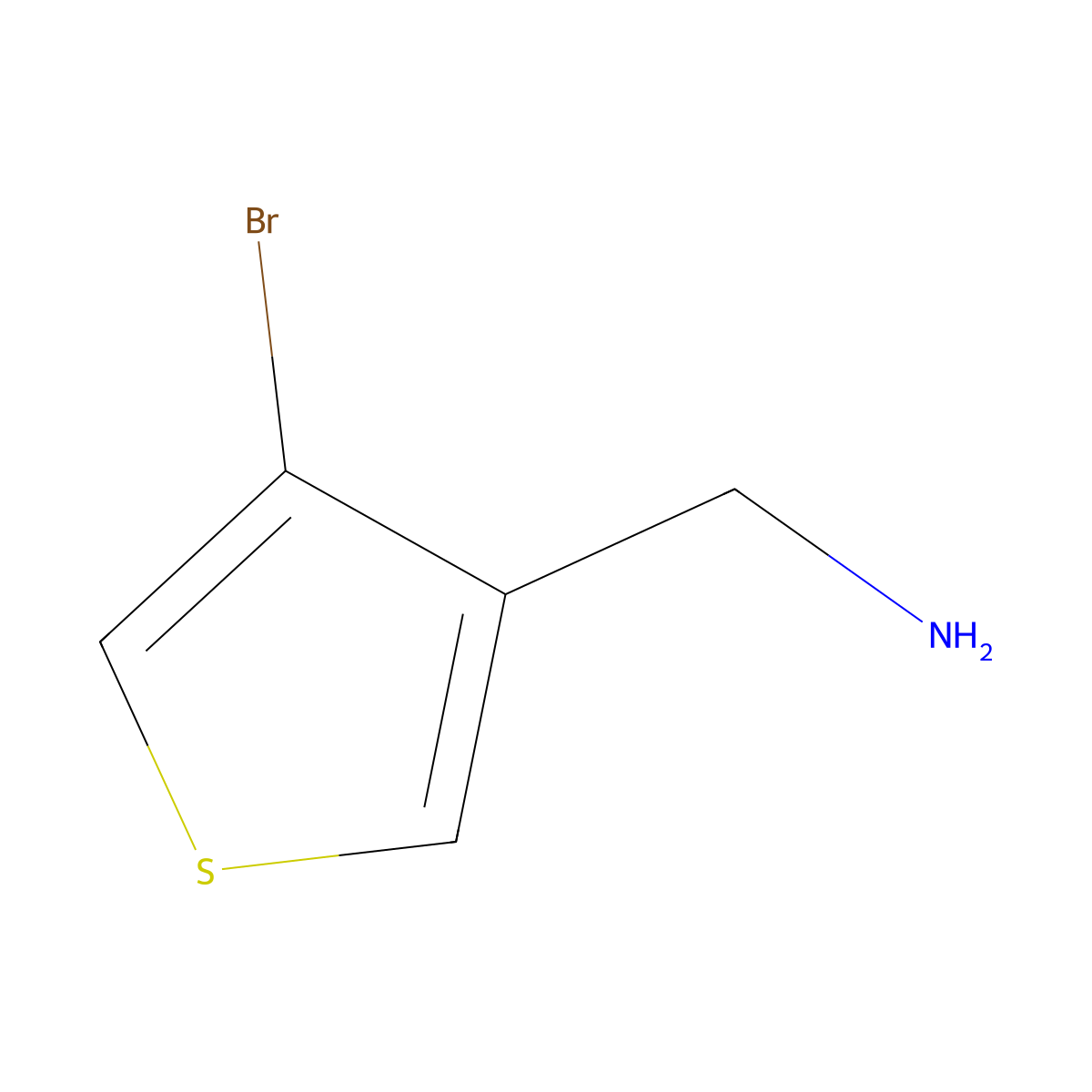 (4-Bromothiophen-3-yl)methanamine molecular structure, CAS 1510394-75-8