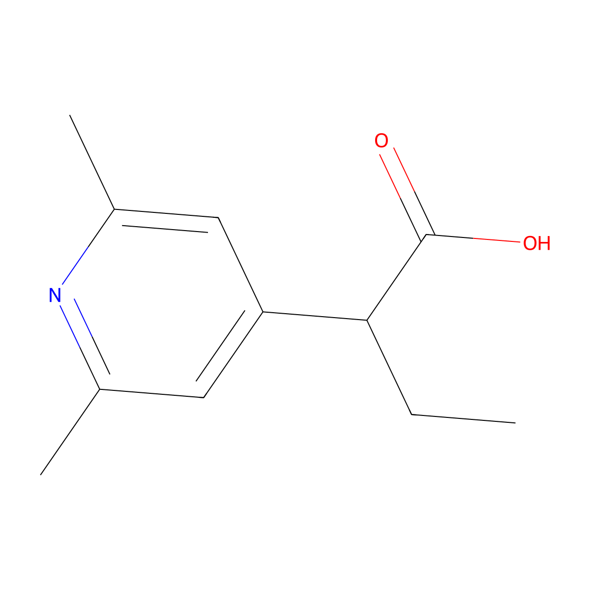2-(2,6-Dimethylpyridin-4-yl)butanoic acid molecular structure, CAS 1510413-23-6