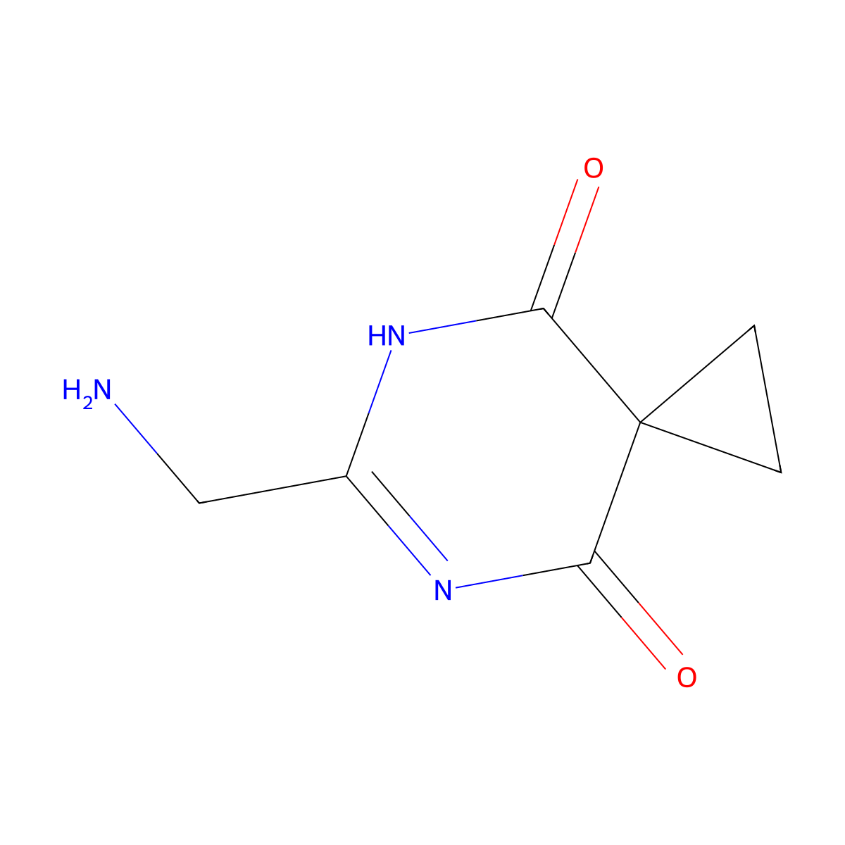 6-(Aminomethyl)-8-hydroxy-5,7-diazaspiro[2.5]octa-5,7-dien-4-one molecular structure, CAS 1510419-87-0
