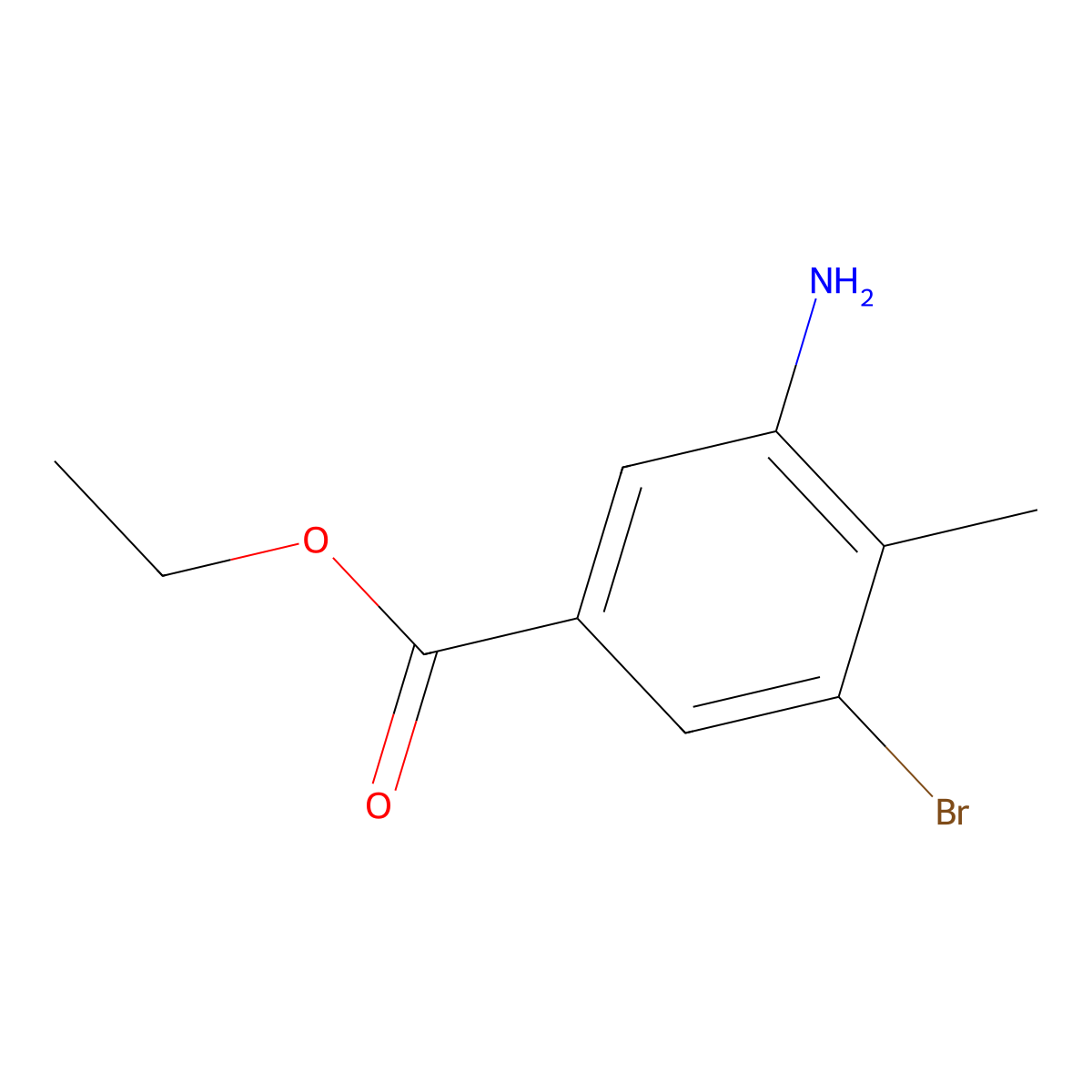 Ethyl 3-amino-5-bromo-4-methylbenzoate molecular structure, CAS 1510421-60-9