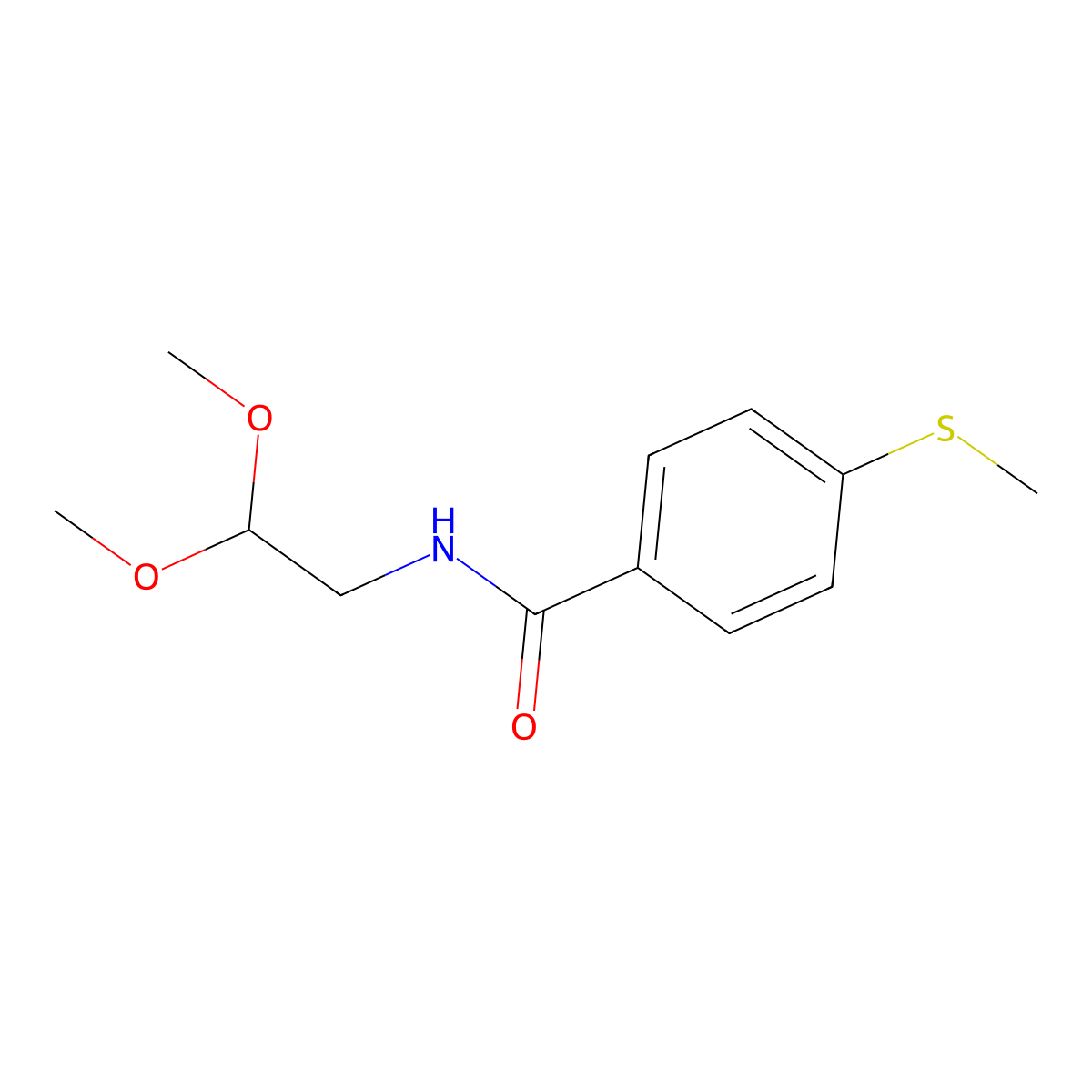 N-(2,2-Dimethoxyethyl)-4-(methylthio)benzamide molecular structure, CAS 1510422-79-3