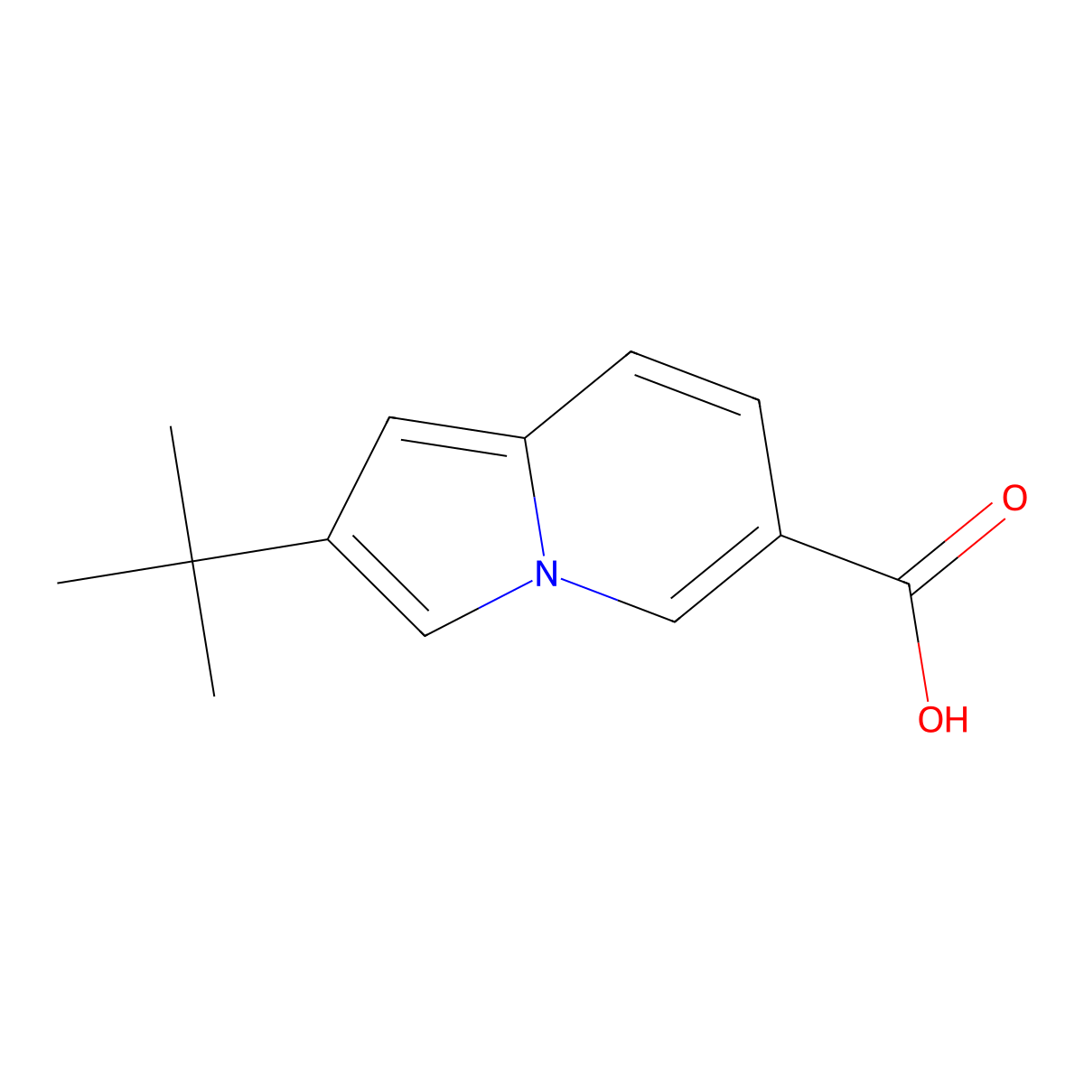 2-tert-Butylindolizine-6-carboxylic acid molecular structure, CAS 1510423-82-1