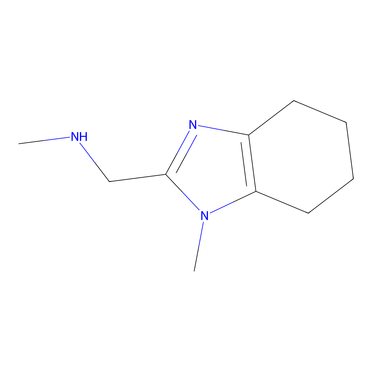 methyl[(1-methyl-4,5,6,7-tetrahydro-1H-1,3-benzodiazol-2-yl)methyl]amine molecular structure, CAS 1510435-26-3