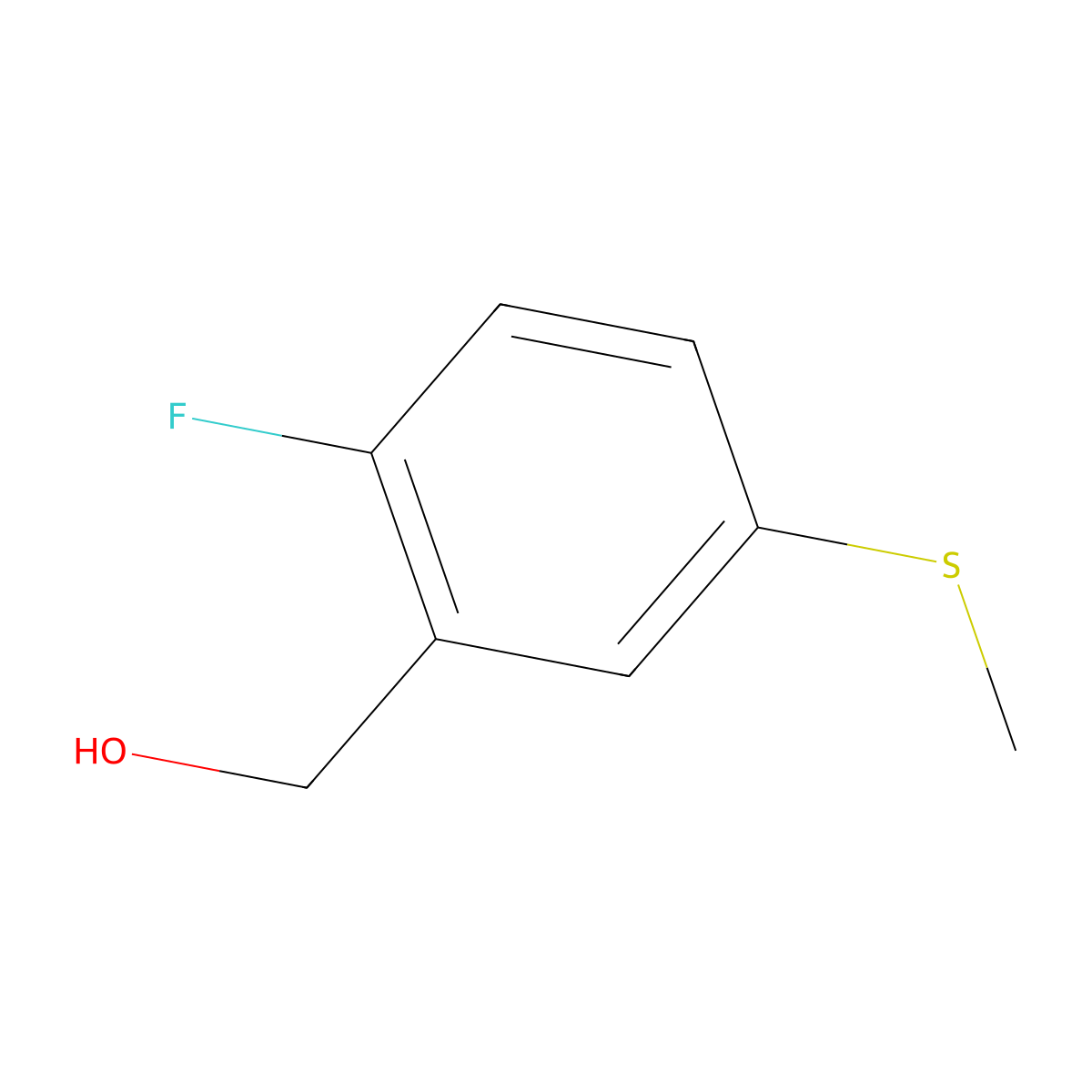 [2-Fluoro-5-(methylsulfanyl)phenyl]methanol molecular structure, CAS 1510440-59-1