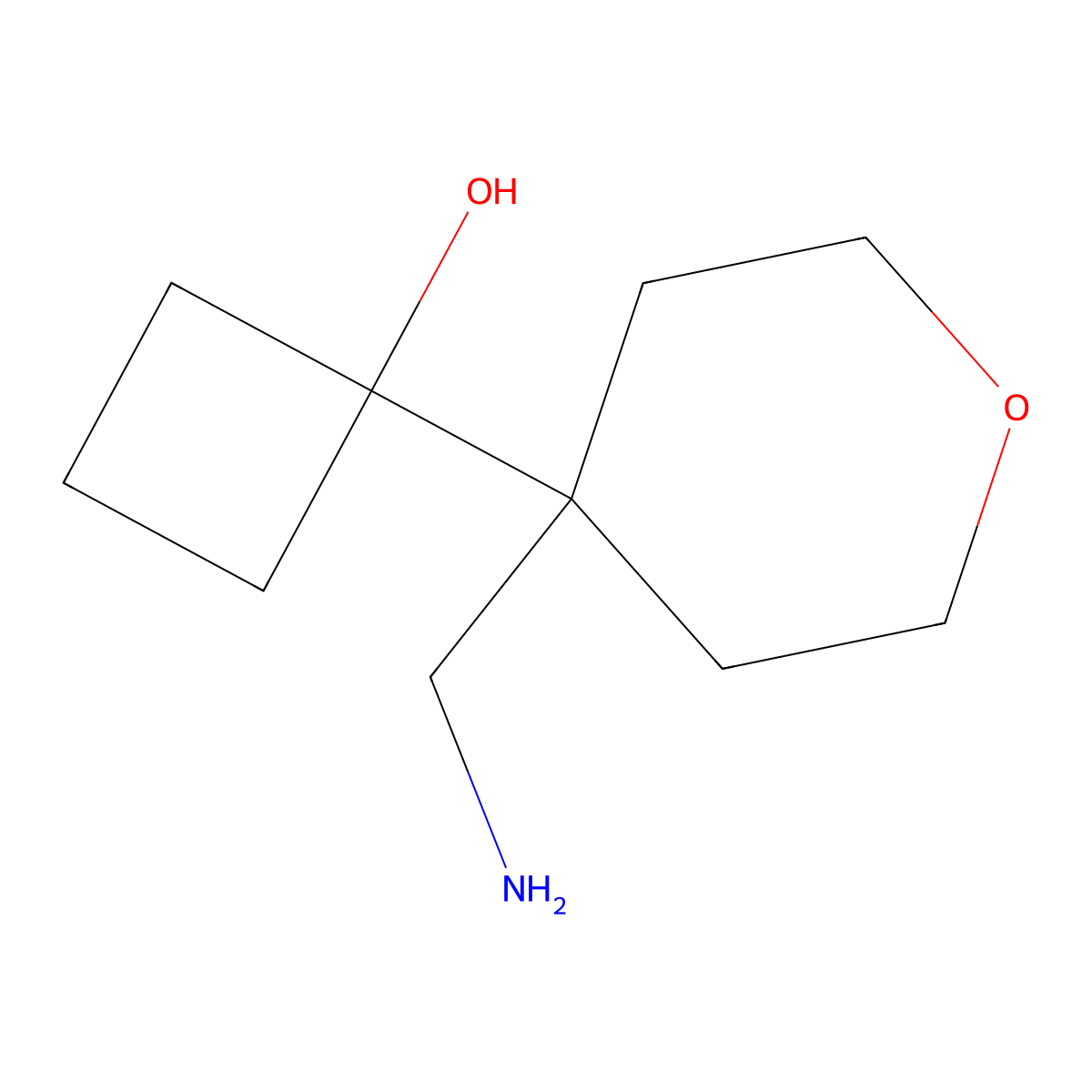 1-[4-(Aminomethyl)oxan-4-yl]cyclobutan-1-ol molecular structure, CAS 1510442-75-7