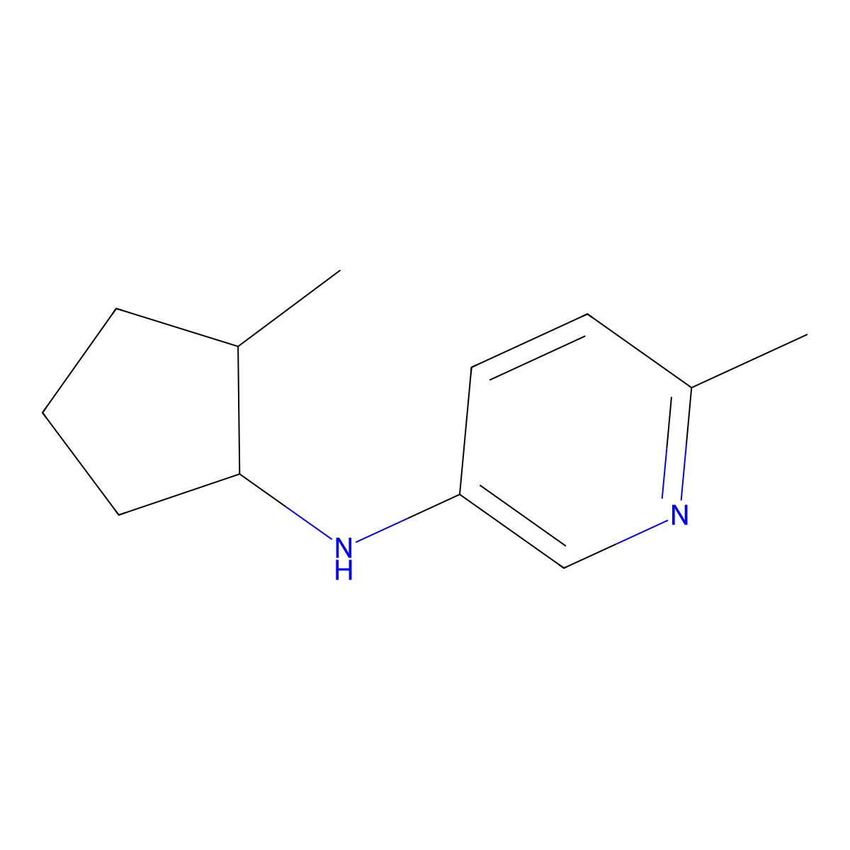 6-methyl-N-(2-methylcyclopentyl)pyridin-3-amine molecular structure, CAS 1510451-98-5