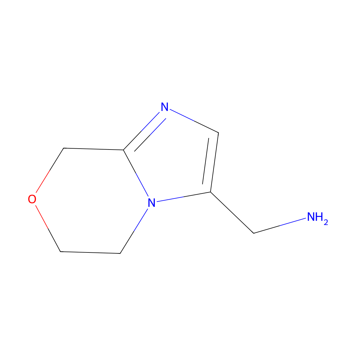 {5H,6H,8H-imidazo[2,1-c][1,4]oxazin-3-yl}methanamine molecular structure, CAS 1510467-85-2