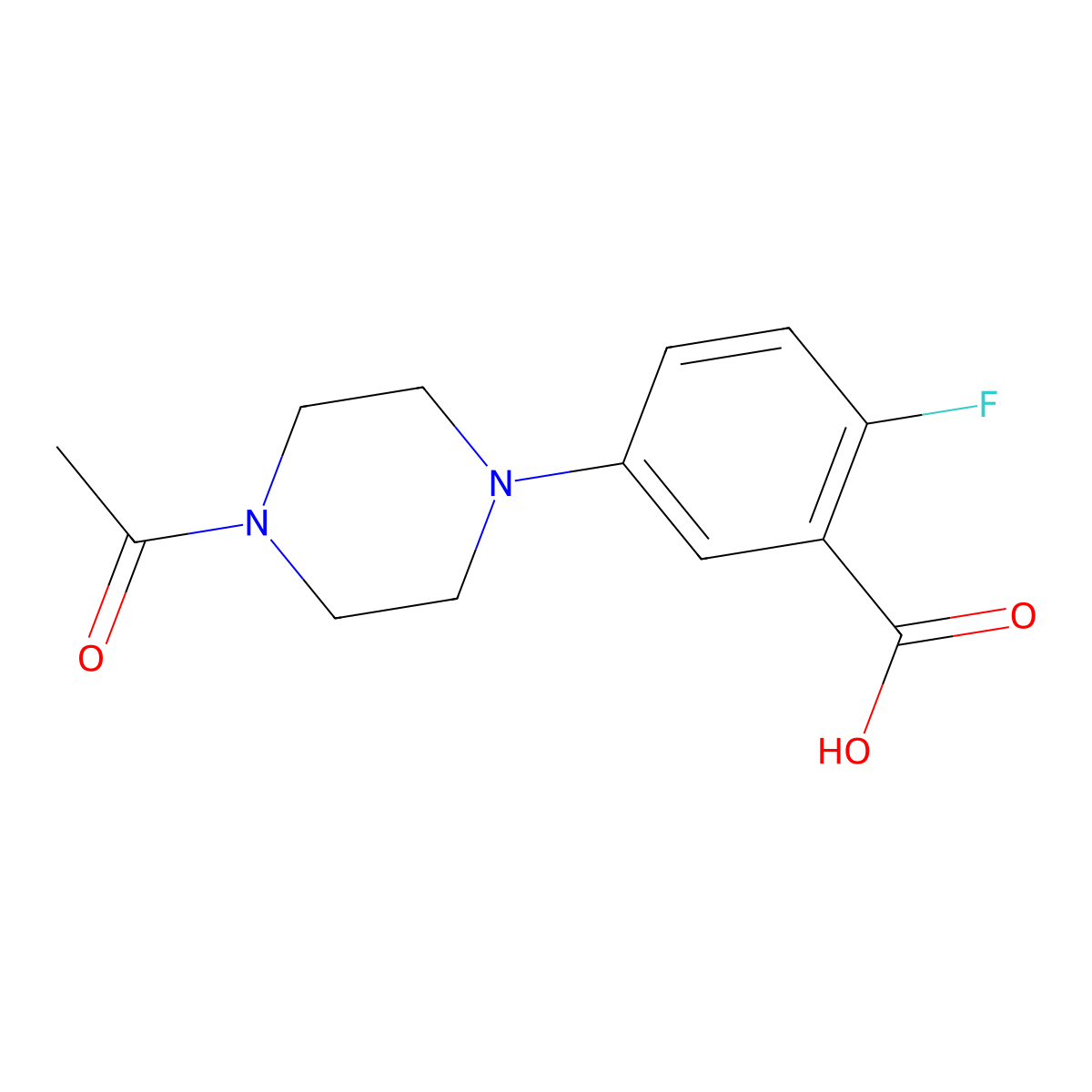 5-(4-Acetylpiperazin-1-yl)-2-fluorobenzoic acid molecular structure, CAS 1510473-32-1