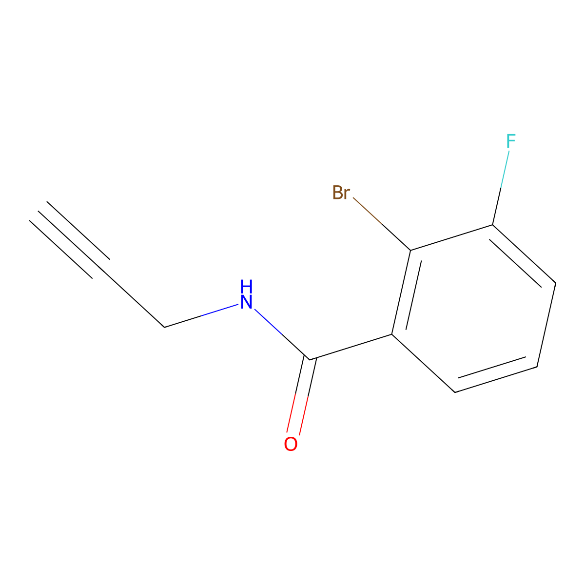 2-Bromo-3-fluoro-N-(prop-2-yn-1-yl)benzamide molecular structure, CAS 1510497-39-8