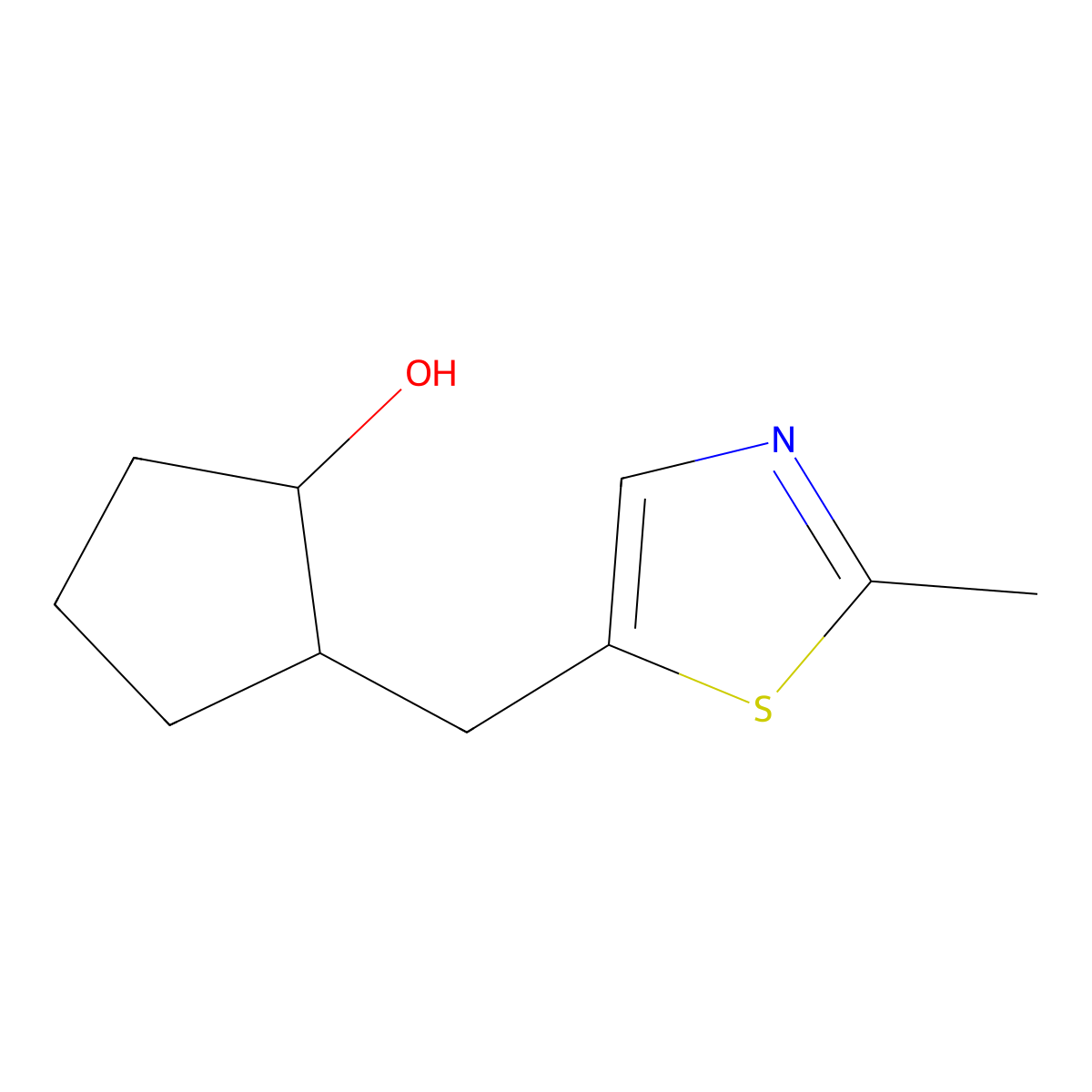 2-[(2-Methyl-1,3-thiazol-5-YL)methyl]cyclopentan-1-OL molecular structure, CAS 1510499-42-9