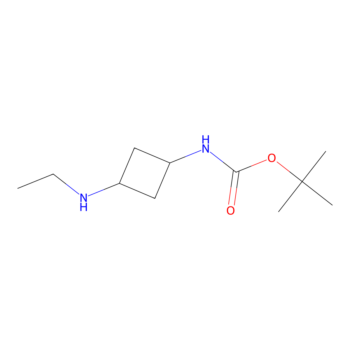 tert-butyl N-(3-(ethylamino)cyclobutyl)carbamate molecular structure, CAS 1510510-49-2