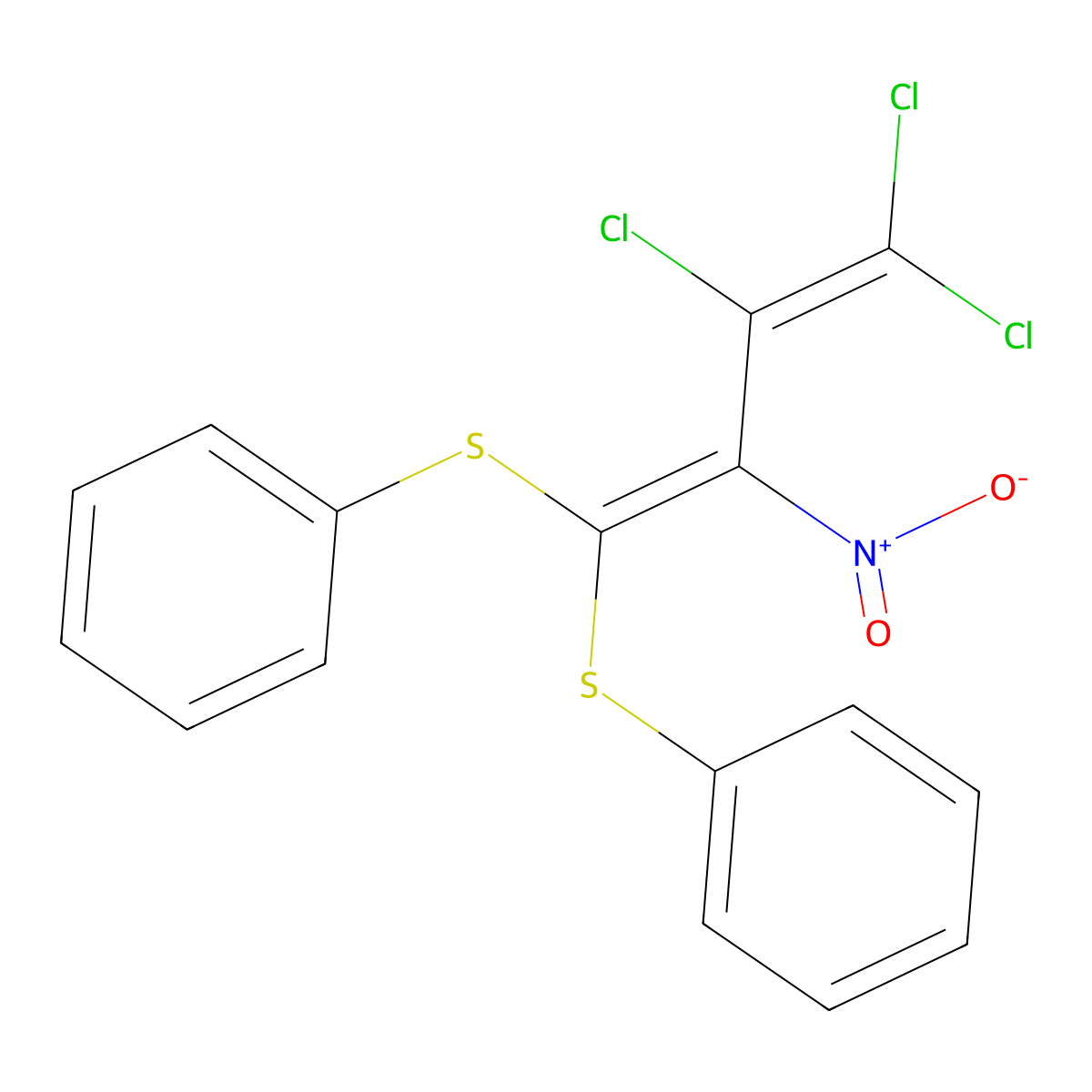 (1-(Bis(phenylthio)methylene)-2,3,3-trichloro-2-propenyl)(hydroxy)azane oxide molecular structure, CAS 151052-73-2